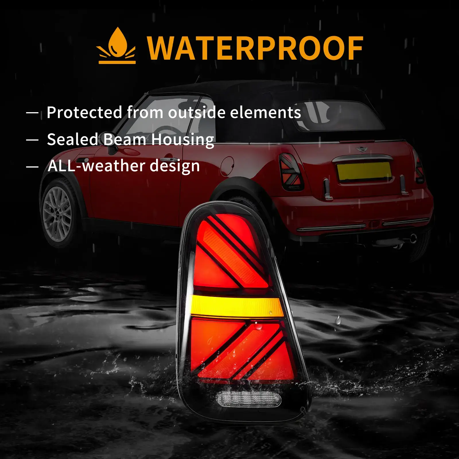 01-06 Mini Cooper R50 R52 R53 Vland Union Jack LED Tail Lights Sequential Turn Signal [E-mark] - Image 14