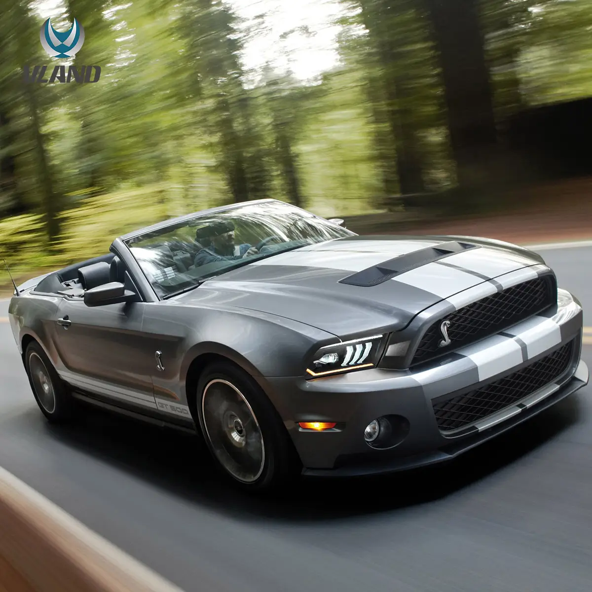 05-09 Ford Mustang 5th Gen (S-197 I) Pre-Facelift Vland LED Dual Beam Projector Headlights Black - Image 5