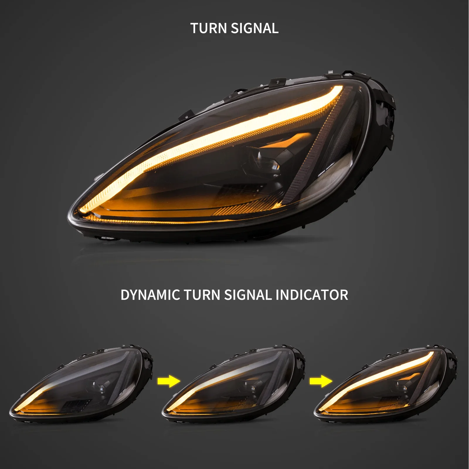05-13 Chevrolet Corvette C6 6th Gen EU Vland LED Dual Beam Projector Headlights Black [C8 STYLE] - Image 3