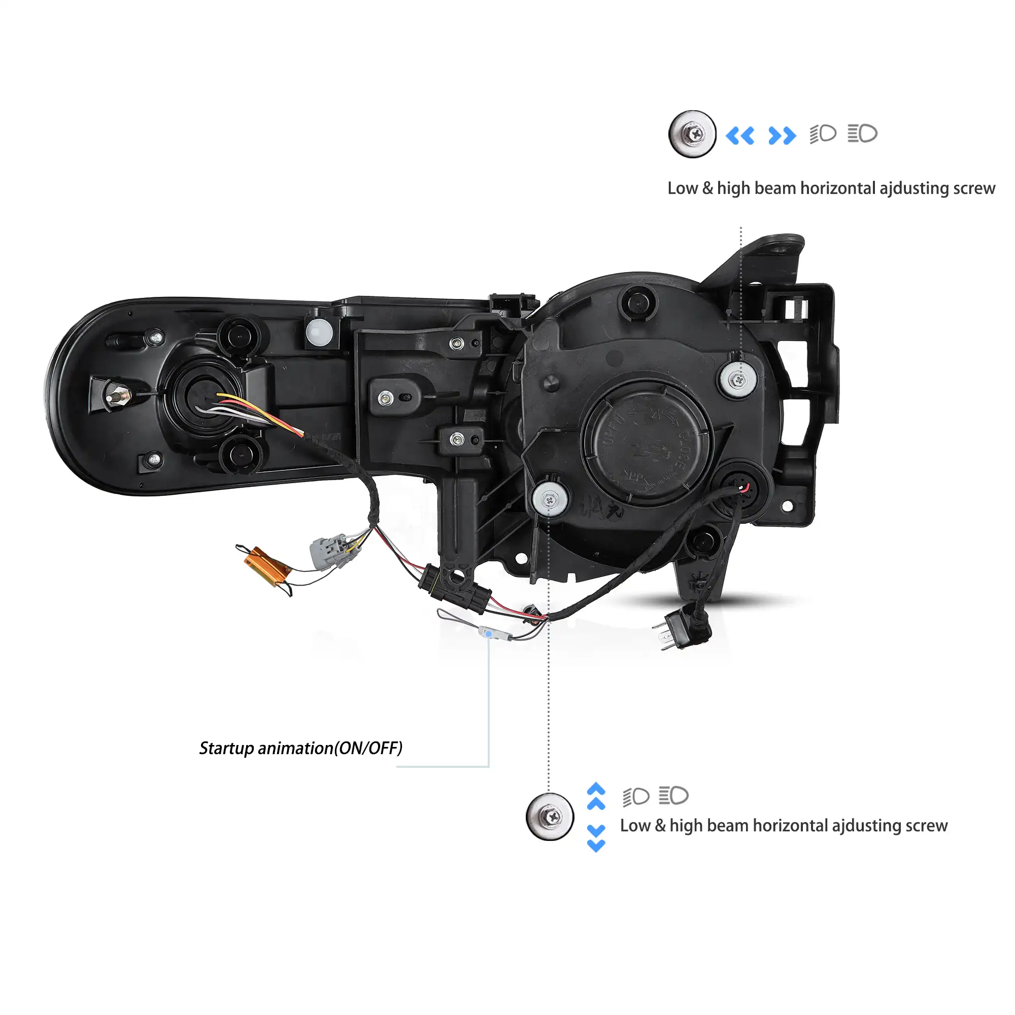 06-22 Toyota FJ Cruiser XJ10 Vland Full LED Dual Beam Projector Upgrade Headlights With start-up animation - Image 4