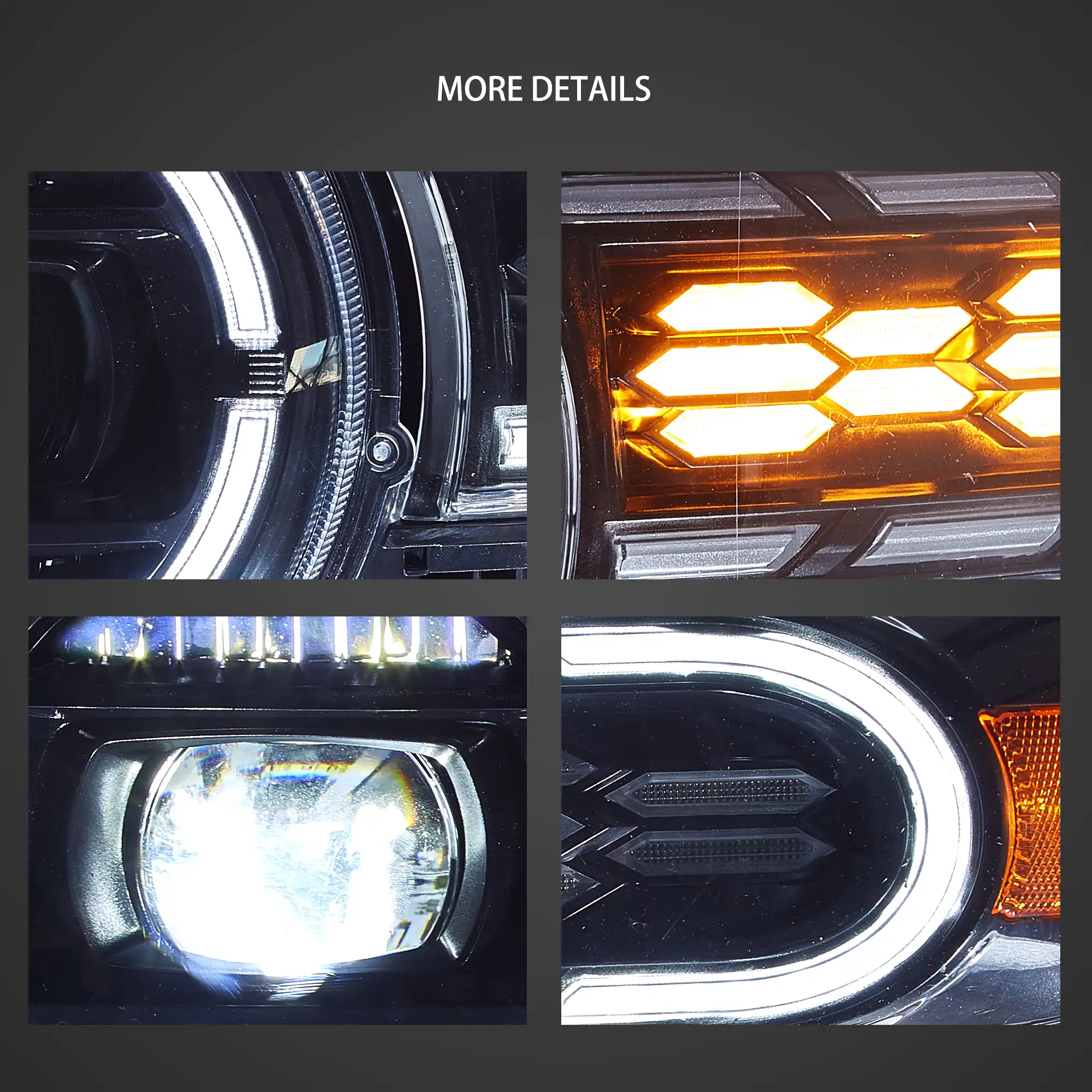 06-22 Toyota FJ Cruiser XJ10 Vland Full LED Dual Beam Projector Upgrade Headlights With start-up animation - Image 5