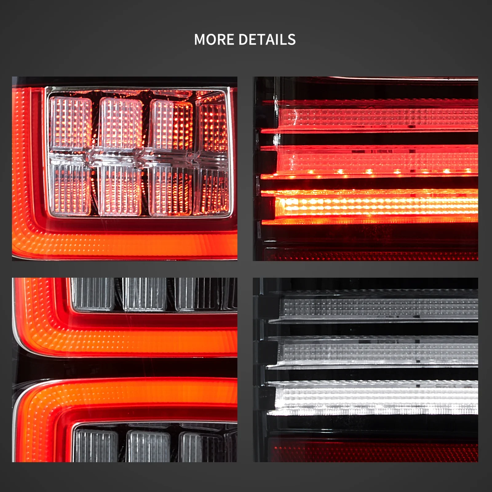 07-13 Chevrolet Silverado 1500 2500HD 3500HD 07-14 Sierra (Denali) 3500HD Dually Vland LED II Tail Lights With Red Turn Signal Clear - Image 4