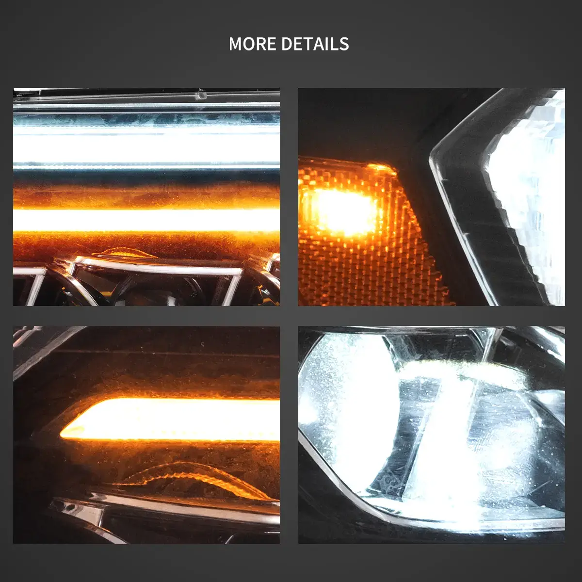 07-13 Toyota Tundra & 08-21 Toyota Sequoia Vland LED Matrix Projector HeadLights Black - Image 10
