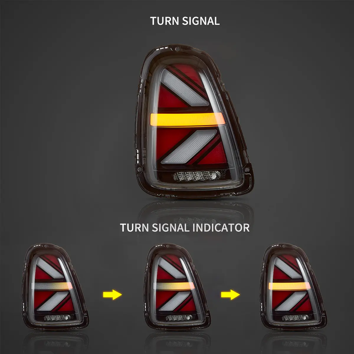 07-13 Mini Cooper (R56 R57 R58 R59) Vland II LED Tail Lights With Amber Sequential Turn Signal [E-mark] - Image 3