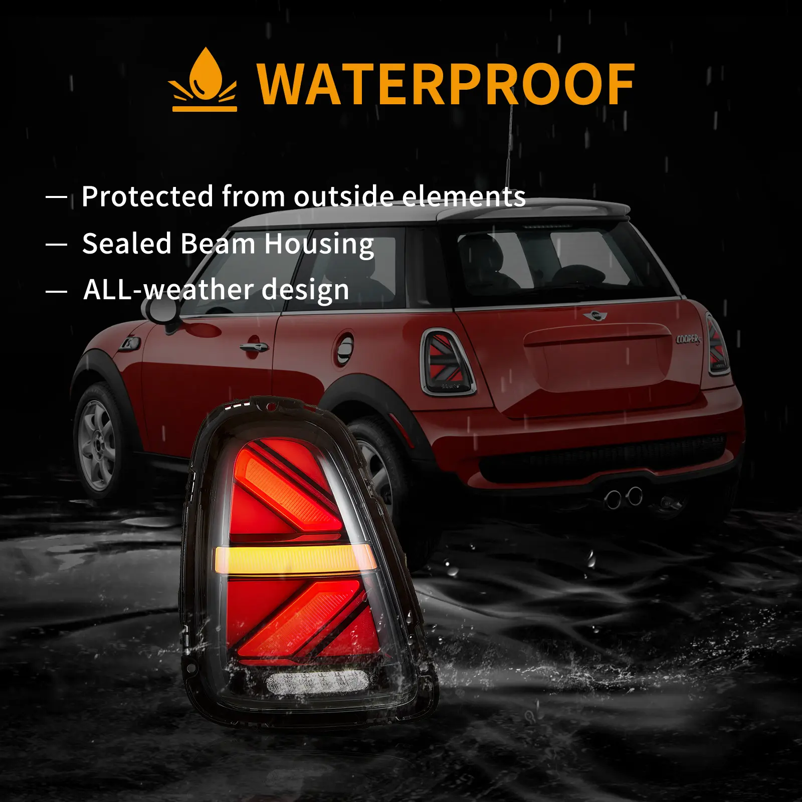 07-13 Mini Cooper (R56 R57 R58 R59) Vland II LED Tail Lights With Amber Sequential Turn Signal [E-mark] - Image 9