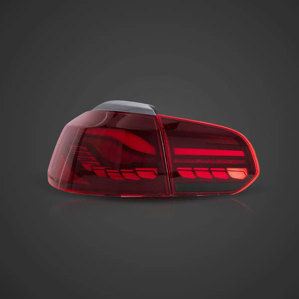08-14 VW Golf Mk6 Hatchback Vland II OLED Aftermarket Tail Lights With Dragon Scale Effect - Image 6