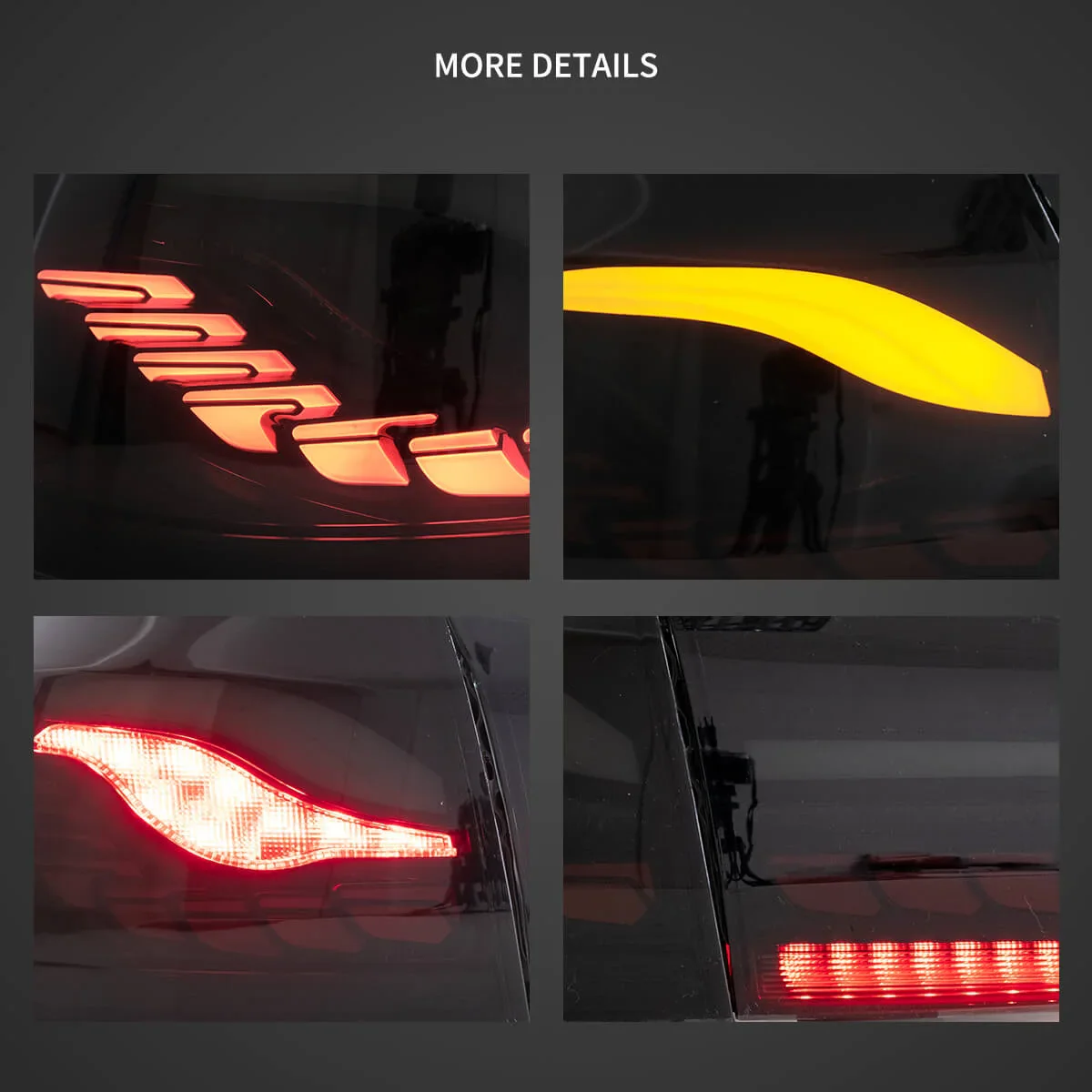 08-14 VW Golf Mk6 Hatchback Vland II OLED Aftermarket Tail Lights With Dragon Scale Effect - Image 8