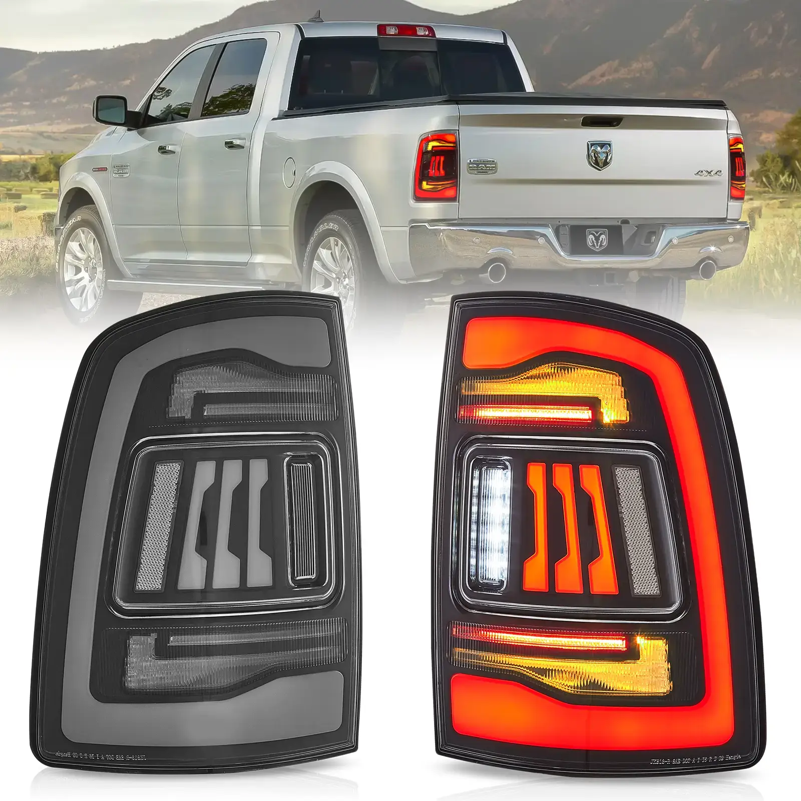 09-18 Dodge Ram 1500/2500/3500 Vland Upgrade LED Tail Lights With Amber Turn Signal - Image 3