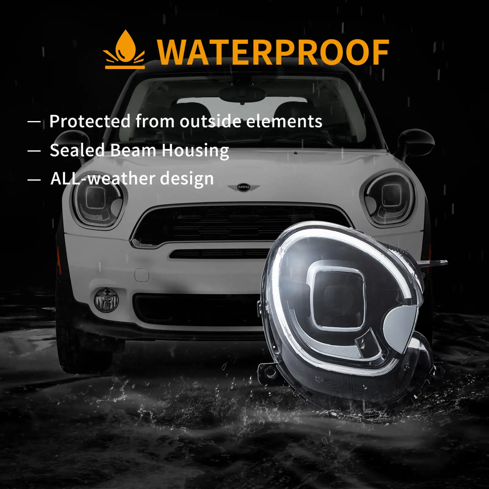 10-16 Mini Countryman R60 Vland Full LED Dual Beam Projector Headlights [E-mark] - Image 6
