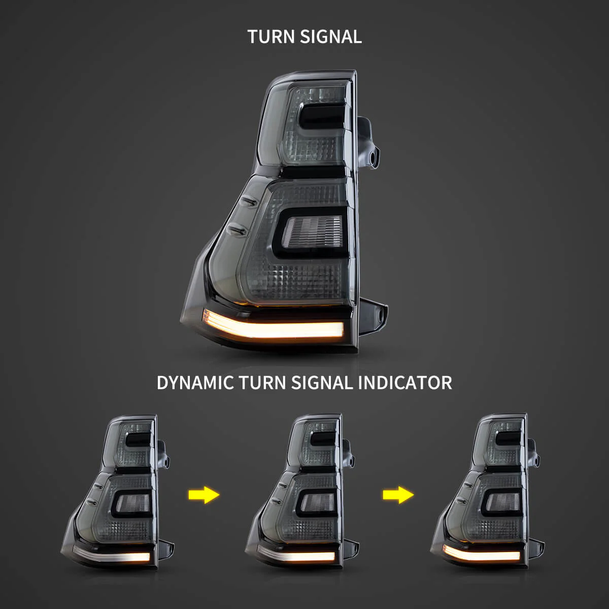 10-17 Toyota Land Cruiser Prado Vland LED Tail Lights With Sequential Turn Signal Red - Image 6
