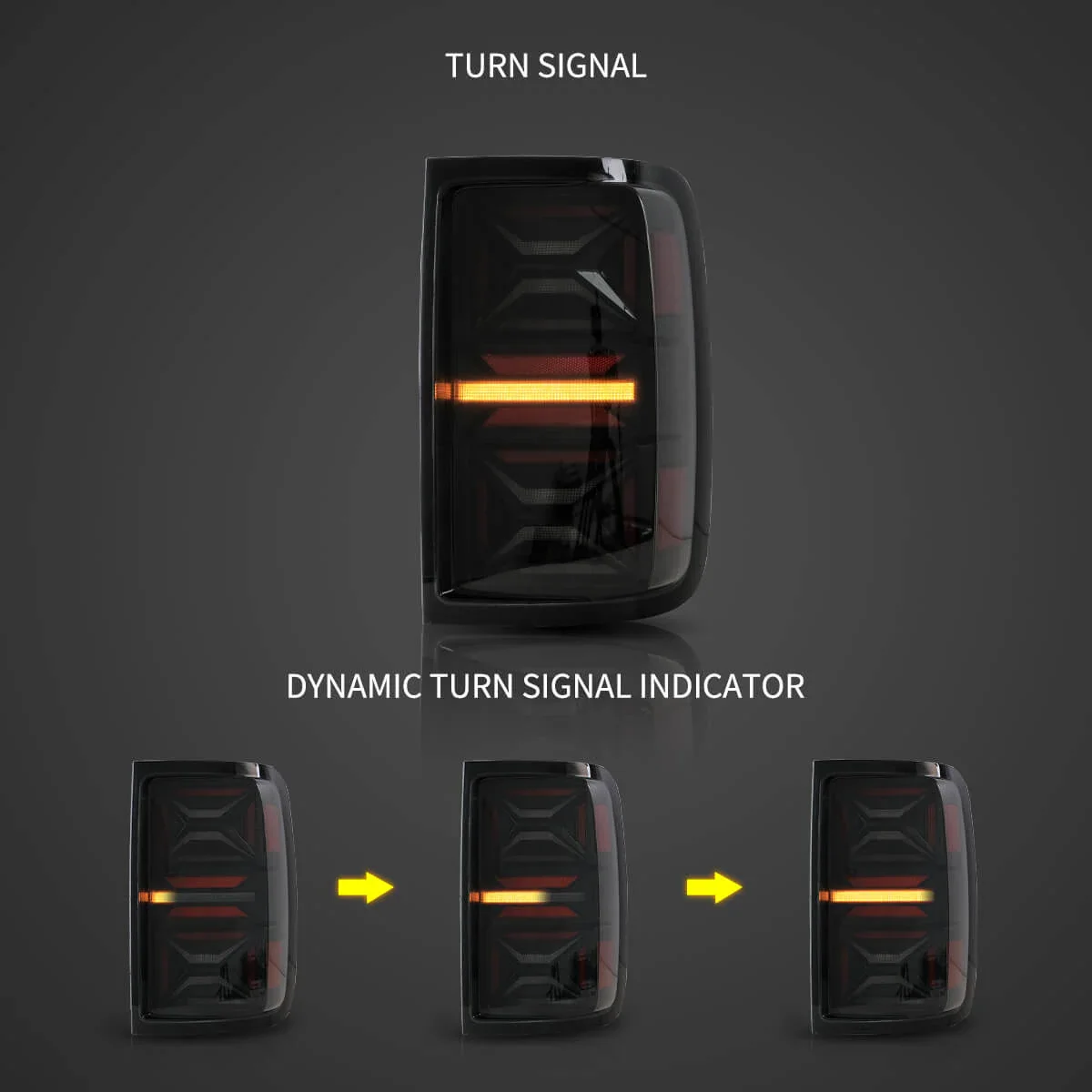 10-22 VW Amarok Vland LED Aftermarket Tail Lights With Dynamic Welcome Lighting Smoked [E-mark] - Image 4