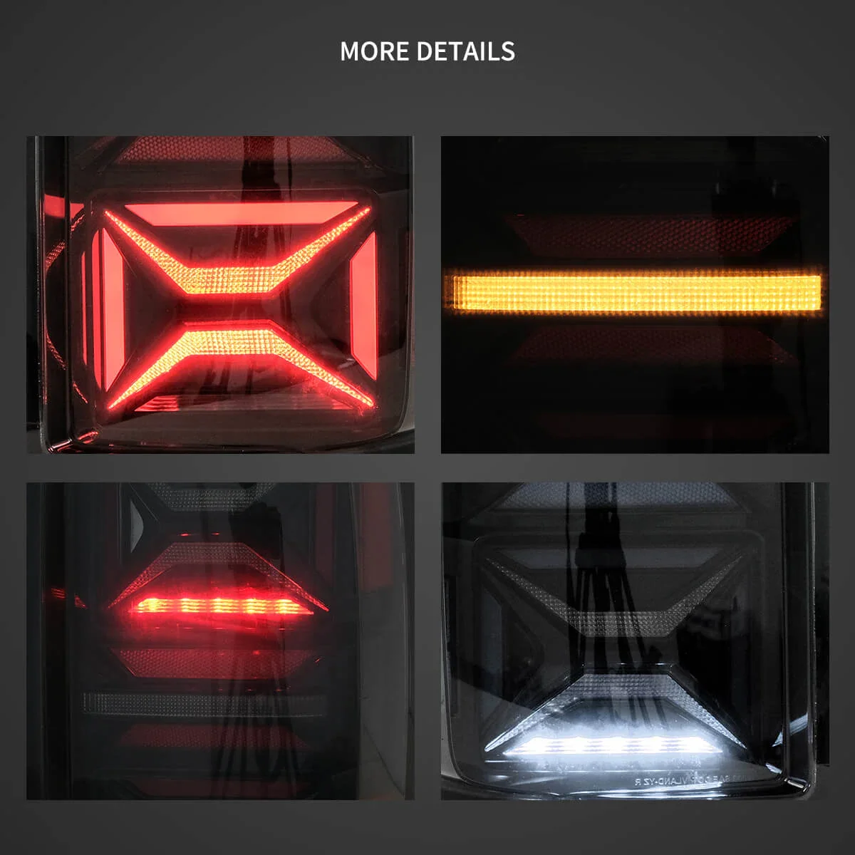 10-22 VW Amarok Vland LED Aftermarket Tail Lights With Dynamic Welcome Lighting Smoked [E-mark] - Image 7