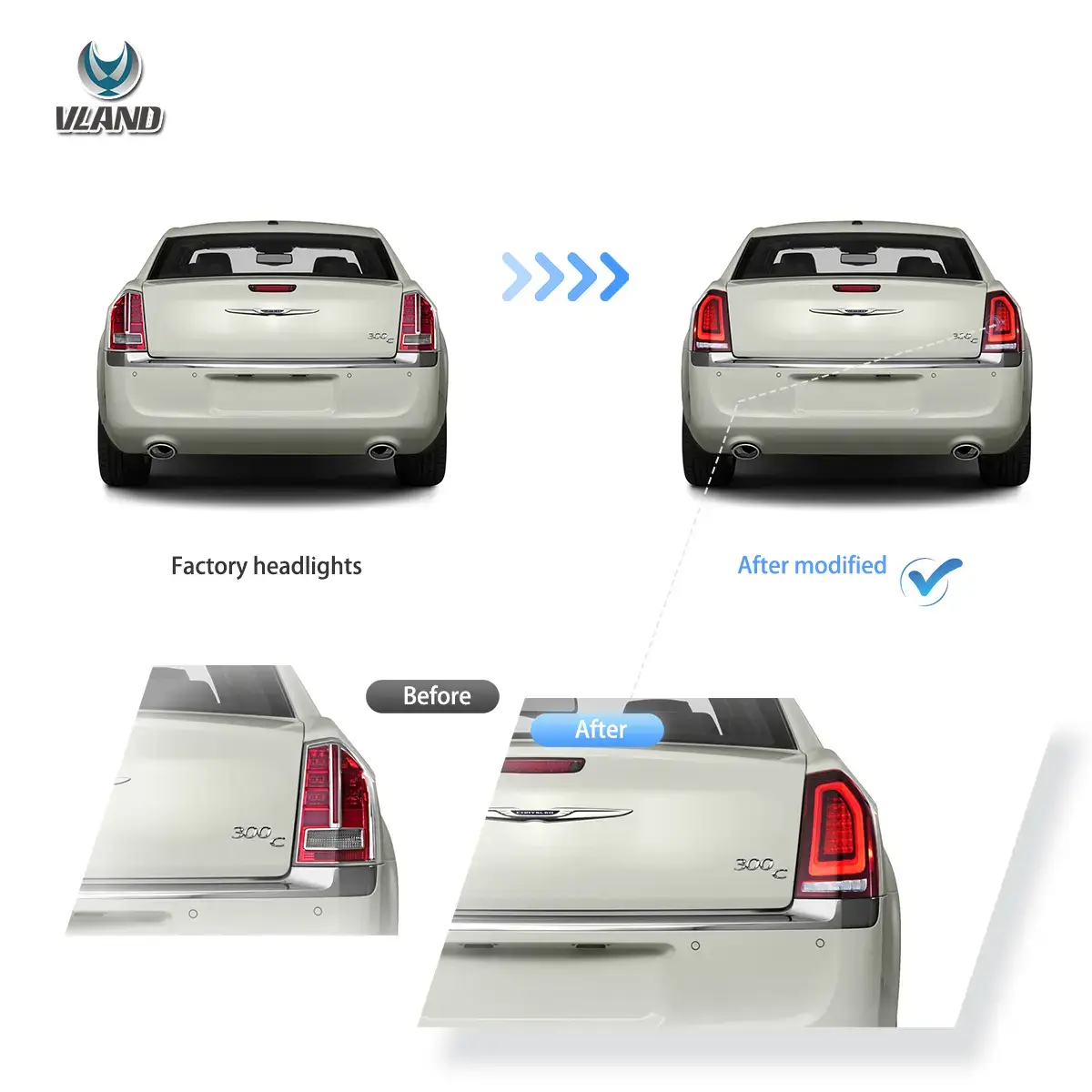 11-14 Chrysler 300 & Lancia Thema Vland LED Tail Lights With Start-up Animation - Image 8