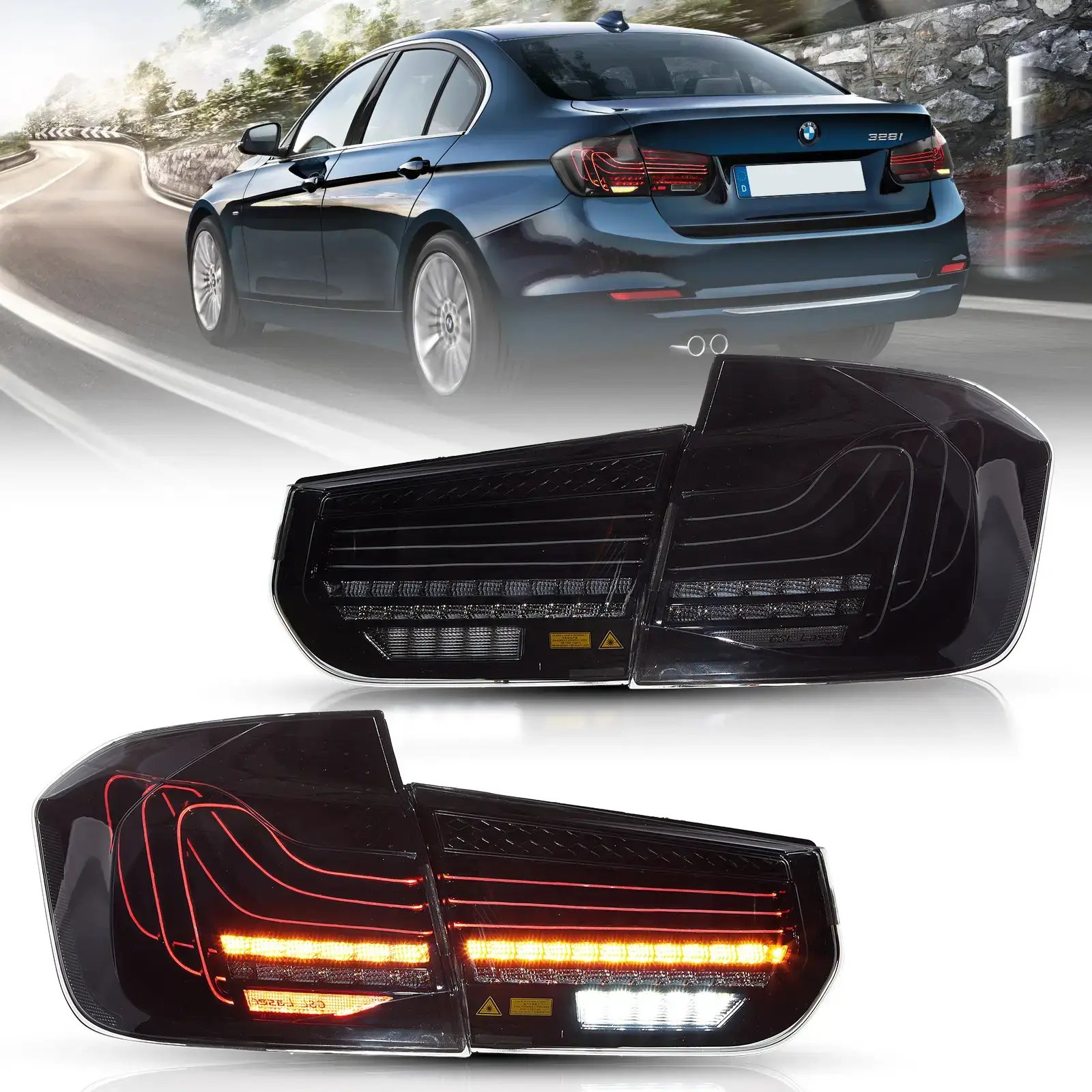 12-19 BMW F30 F80 3 Series Vland Laser Tail Lights CSL Style [E-mark] - Image 3