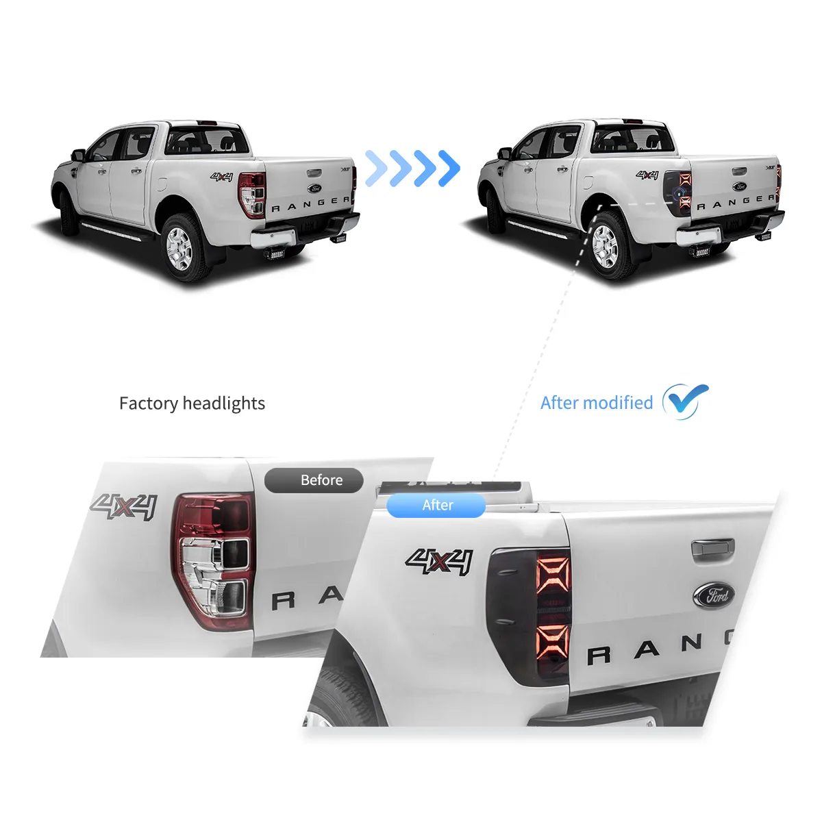 12-22 Ford Ranger (T6/P375) International Vland II LED Tail Lights With Sequential Turn Signal - Image 5