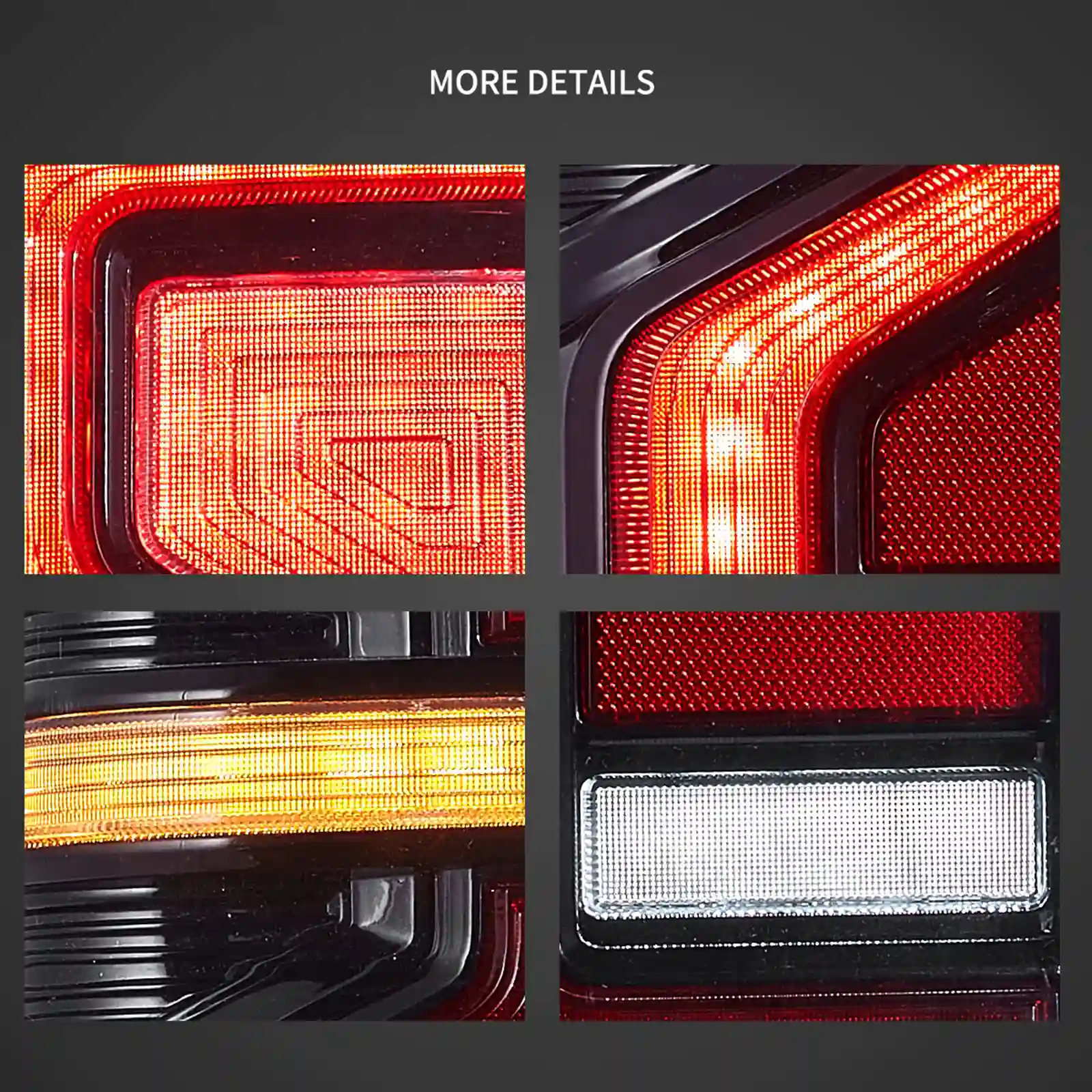 12-22 Ford Ranger Vland LED Upgrade Tail Lights With Amber Sequential Turn Signal (Not Fit For US Models) - Image 8