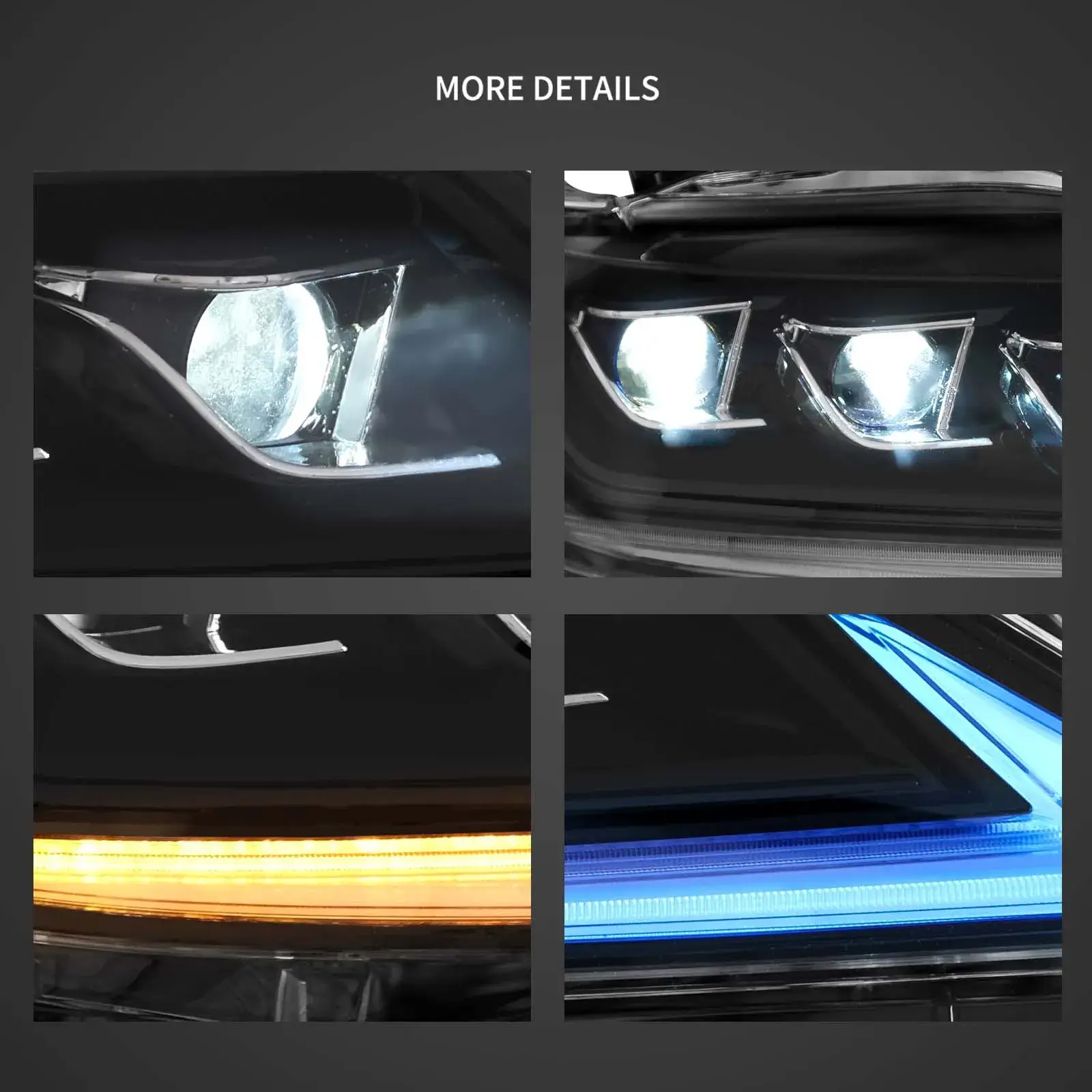 13-15 Lexus RX270 RX350 RX450H Vland LED Matrix Headlight Black - Image 8