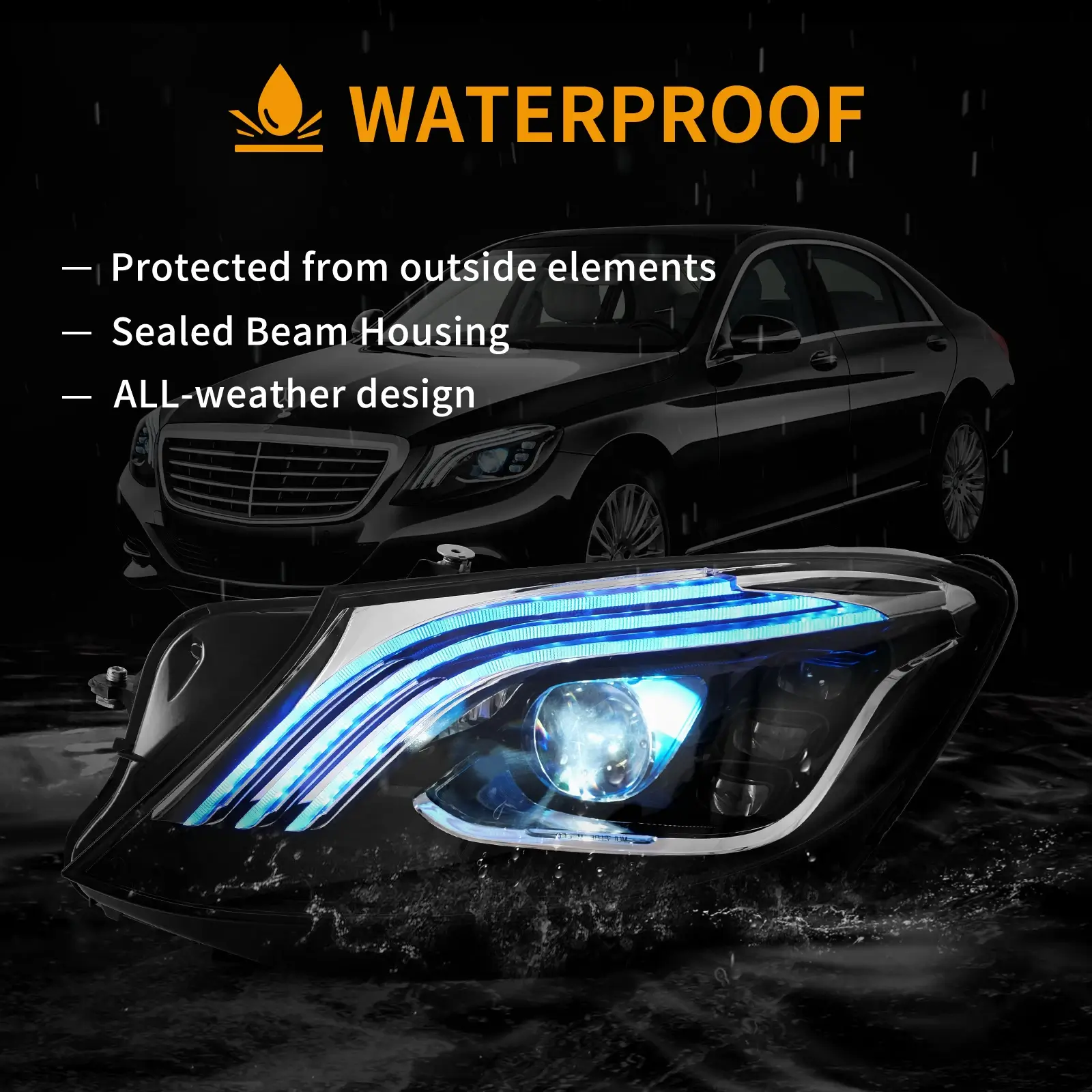 VLAND Full LED Headlights For 2014-2017 Mercedez Benz W222 S-Class [E-mark] - Image 10