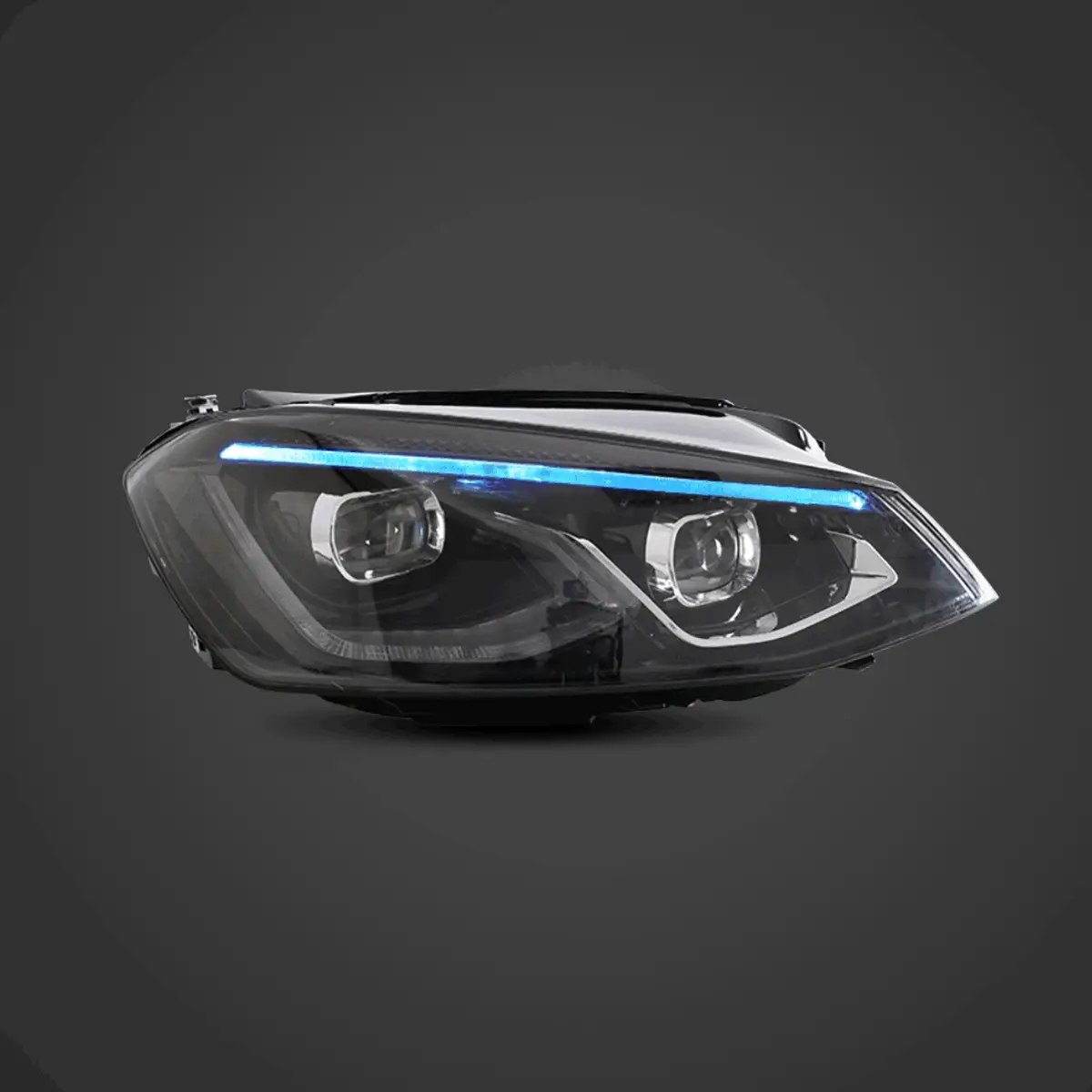 13-17 VW Golf MK7 Hatchback Vland LED Aftermarket Headlights Black [E-mark] - Image 2
