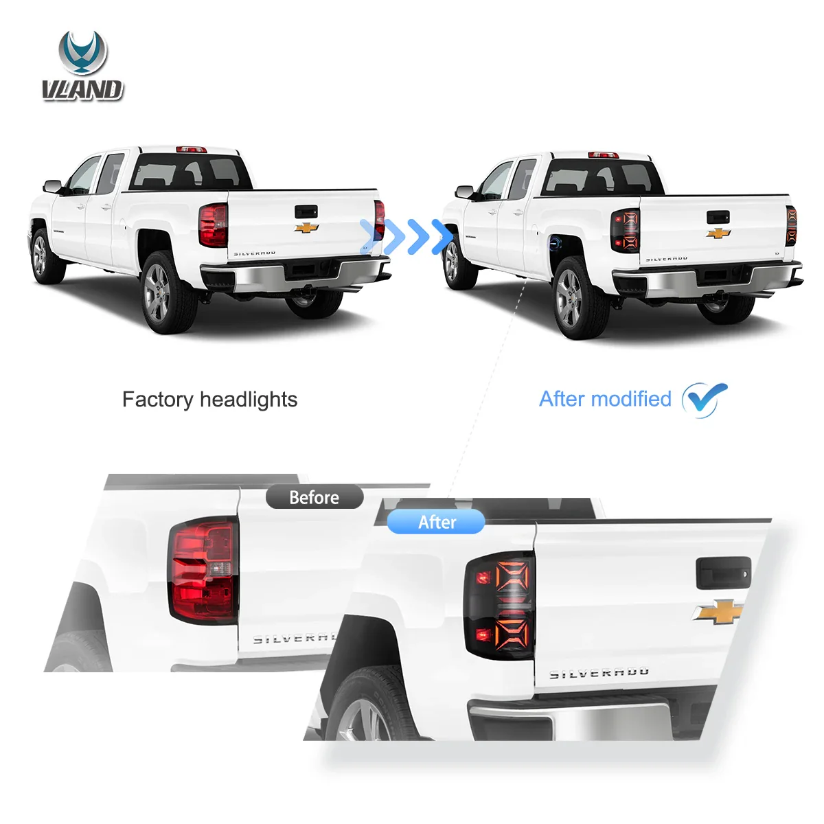14-18 Chevrolet Silverado Vland III LED Tail Lights With Dynamic Welcome Lighting - Image 6