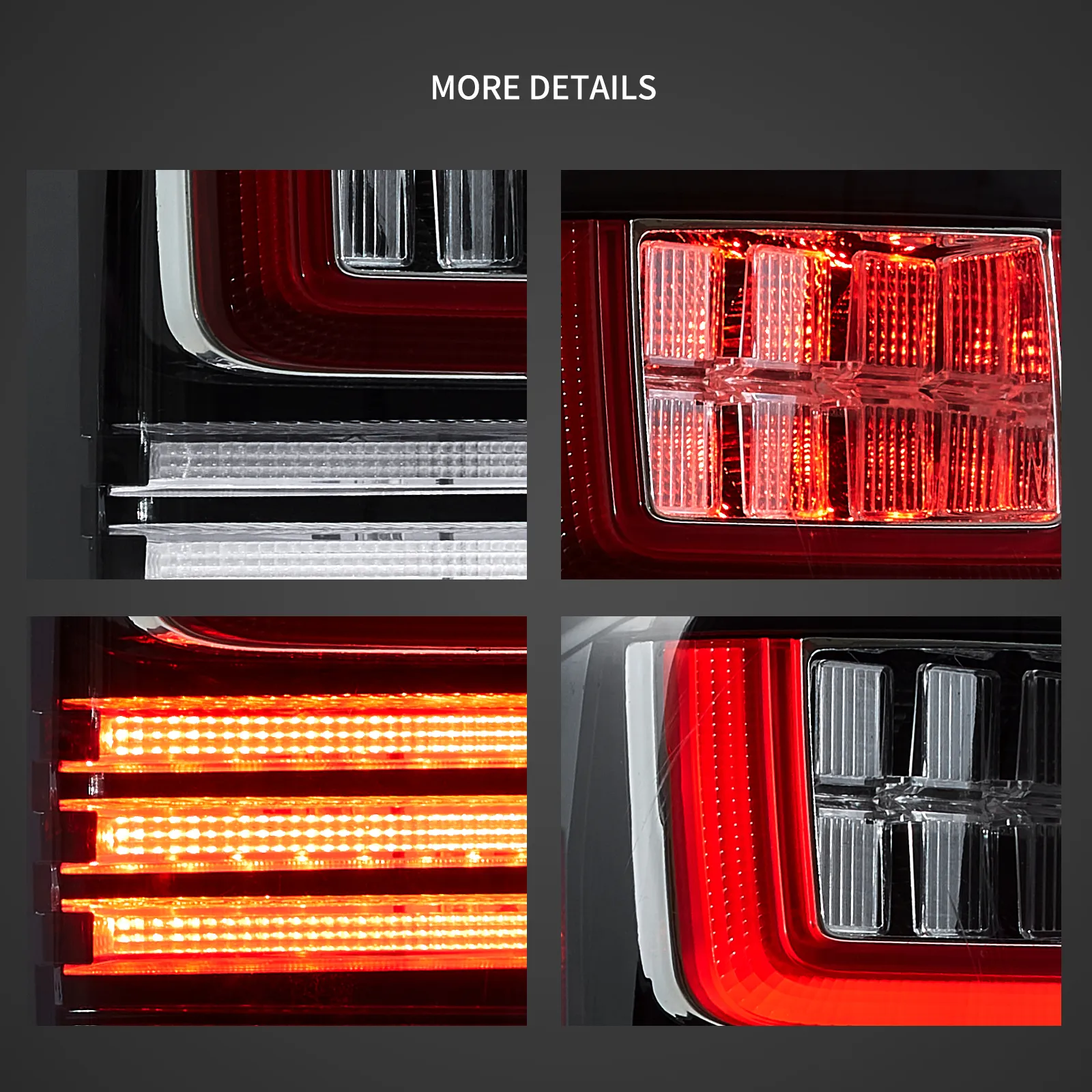 14-18 GMC Sierra 1500 2500HD 3500HD Vland II LED Tail Lights With Dynamic Welcome Lighting Clear - Image 5