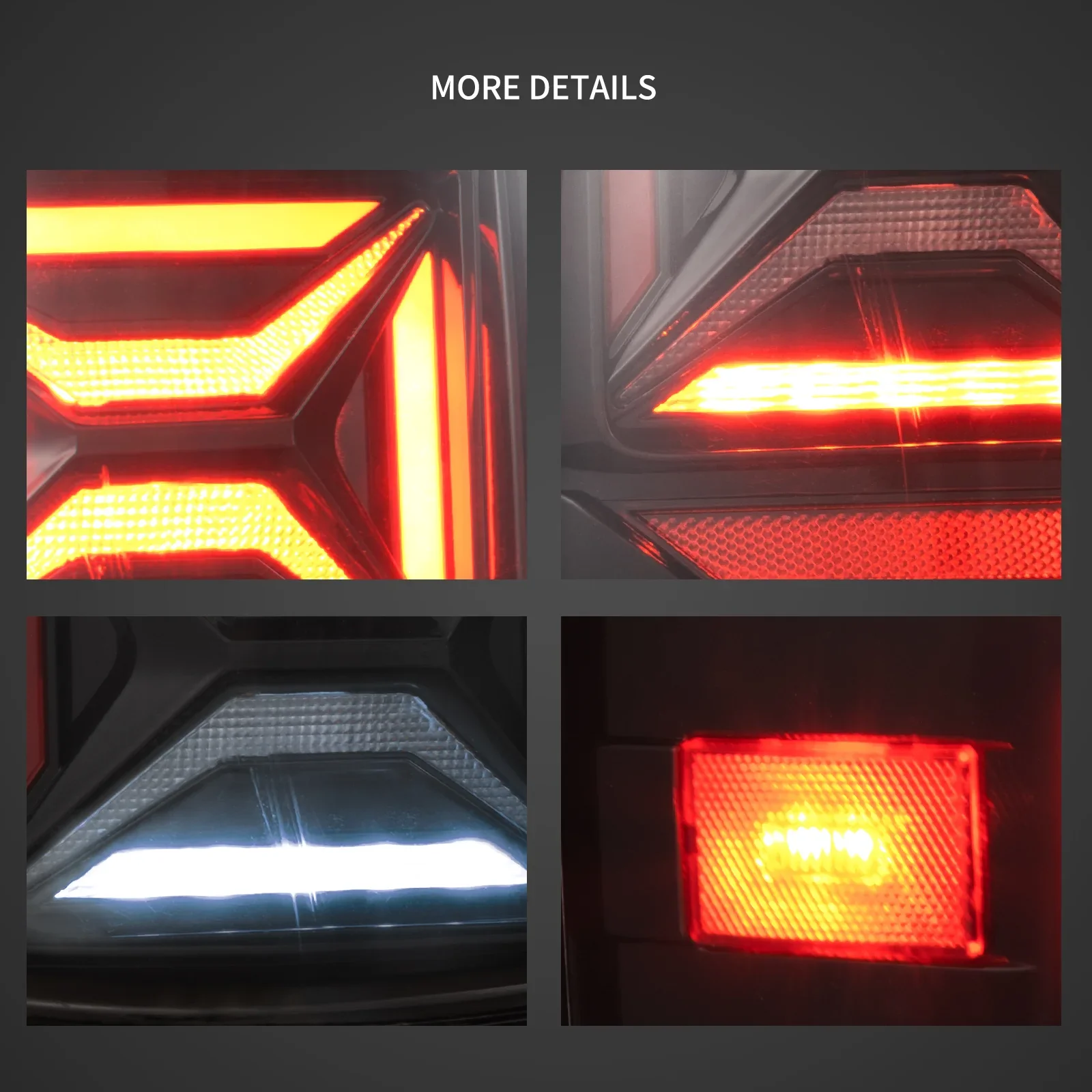 14-18 GMC Sierra 1500 2500HD 3500HD Vland III LED Tail Lights With Dynamic Welcome Lighting Clear - Image 4