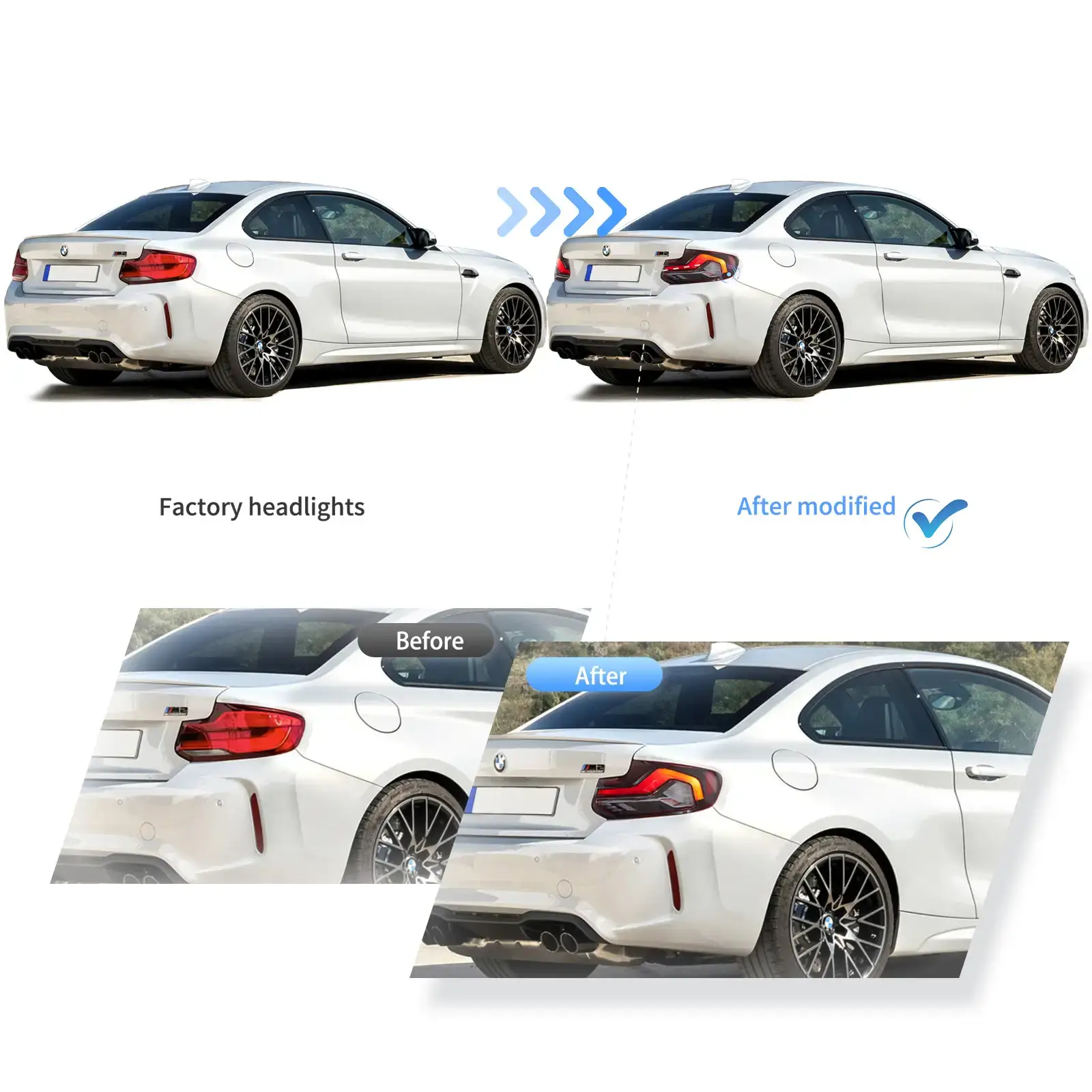 14-21 BMW 2 Series (F22 F23 F87) Vland LED Tail Lights With Start-up animation effect [E-mark] - Image 5