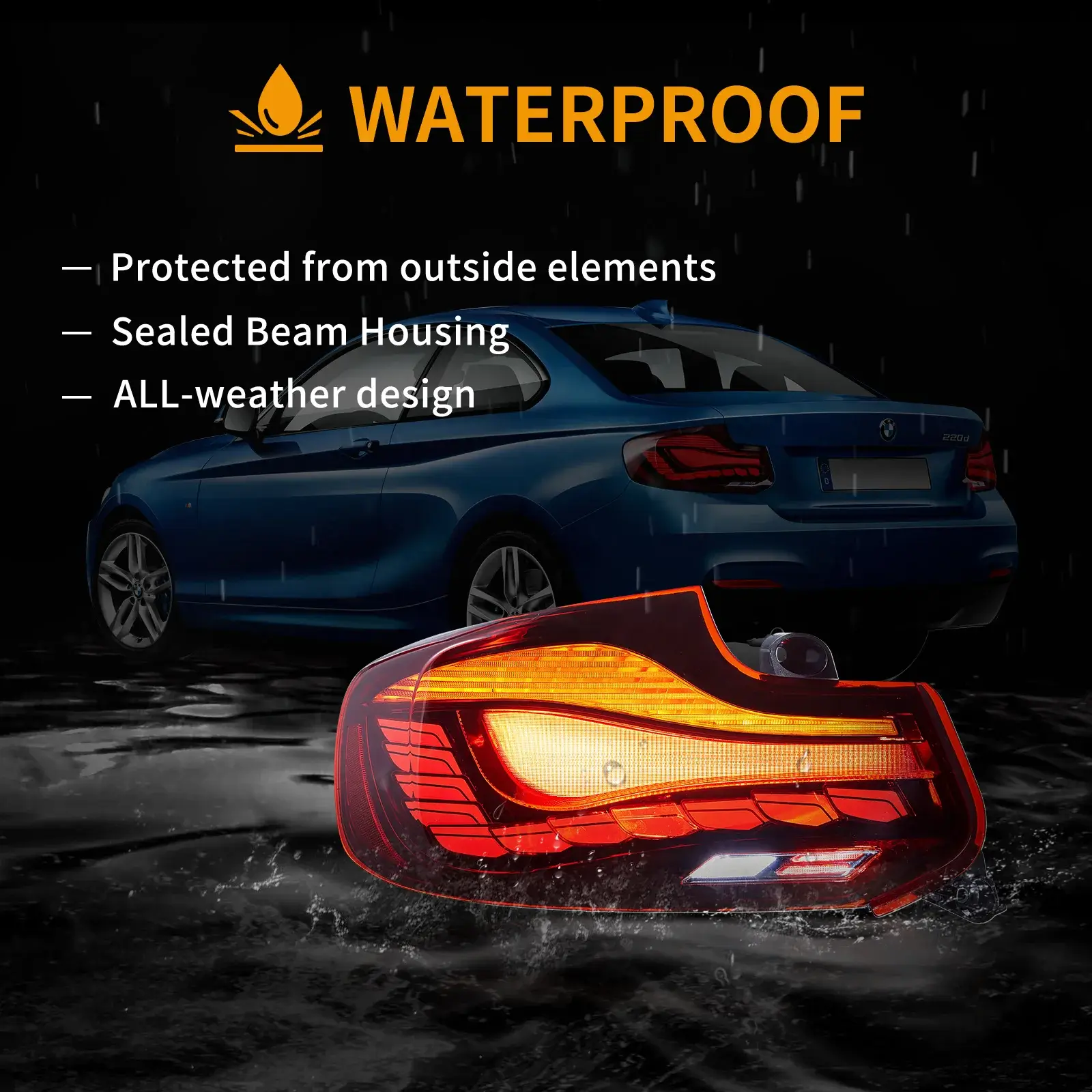 14-21 BMW 2 Series (F22 F23) M2 (F87) Vland OLED Tail Lights With Dynamic Welcome Lighting GTS Style [E-mark] - Image 12