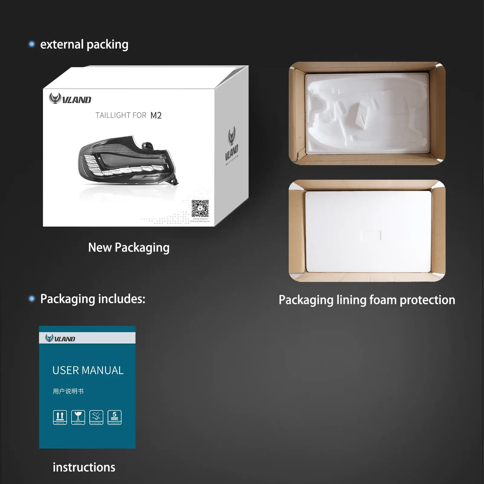 14-21 BMW 2 Series (F22 F23) M2 (F87) Vland OLED Tail Lights With Dynamic Welcome Lighting GTS Style [E-mark] - Image 15