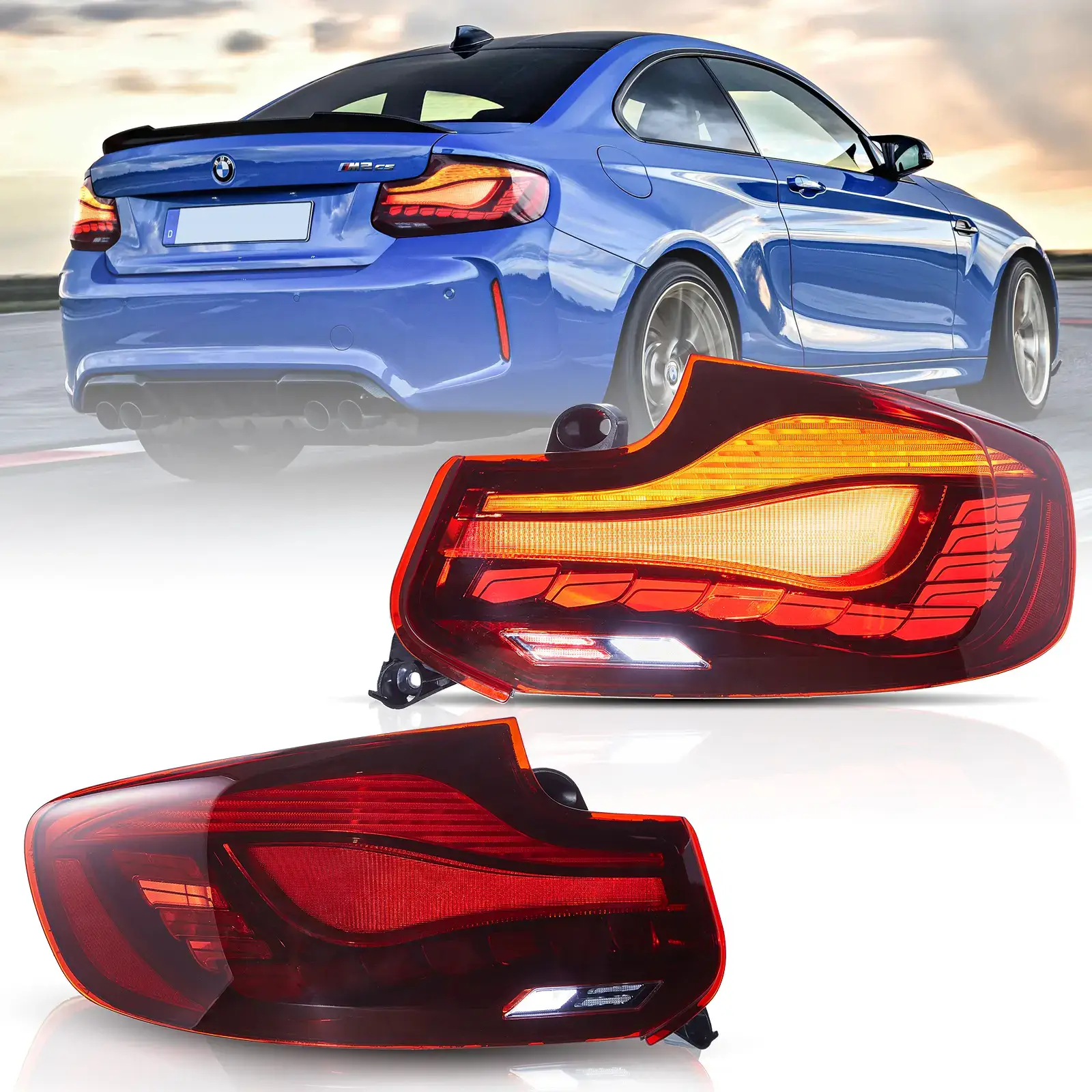 14-21 BMW 2 Series (F22 F23) M2 (F87) Vland OLED Tail Lights With Dynamic Welcome Lighting GTS Style [E-mark] - Image 3