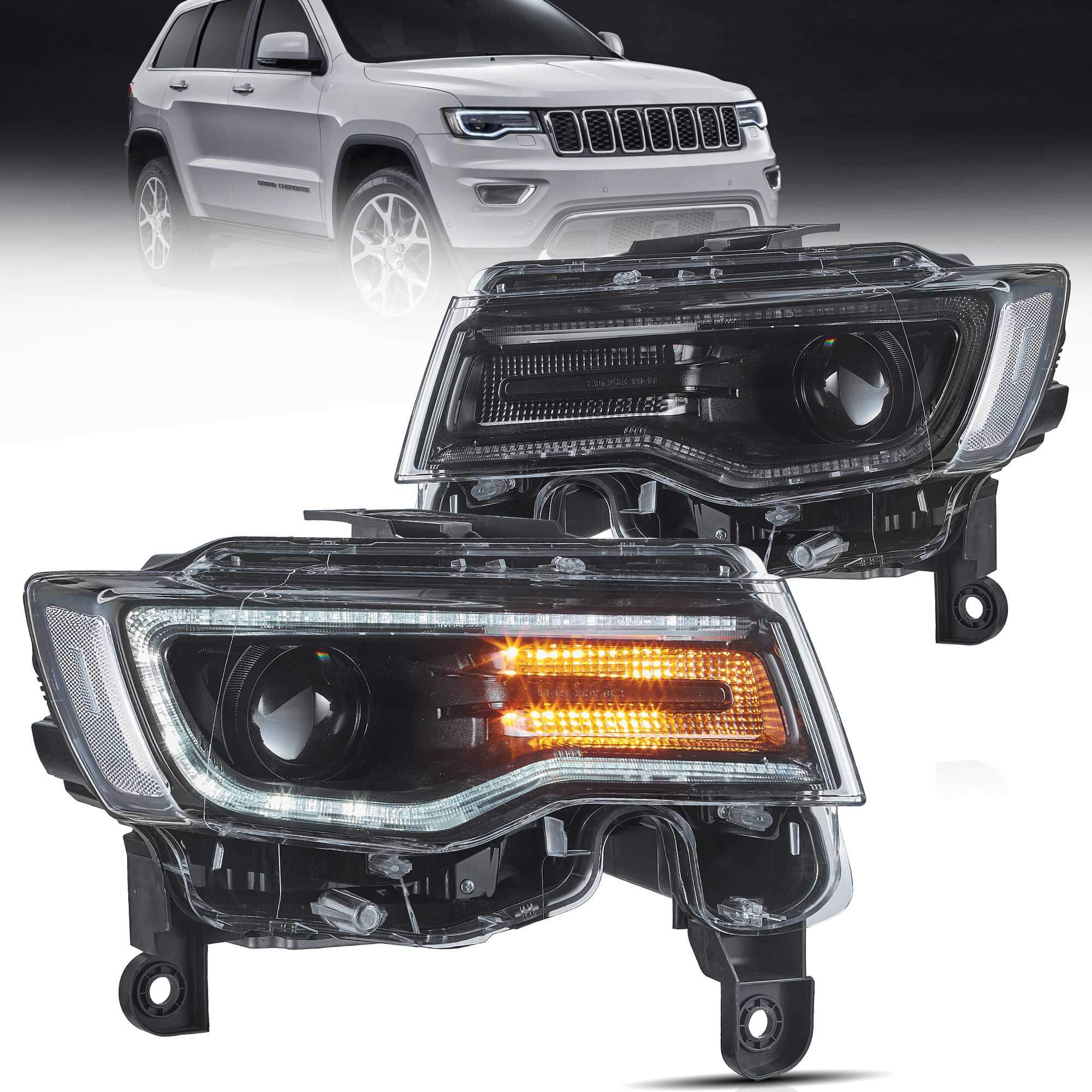 14-22 Jeep Grand Cherokee (WK2) Vland Headlights Full LED With Startup Animation/ Blue DRL - Image 16