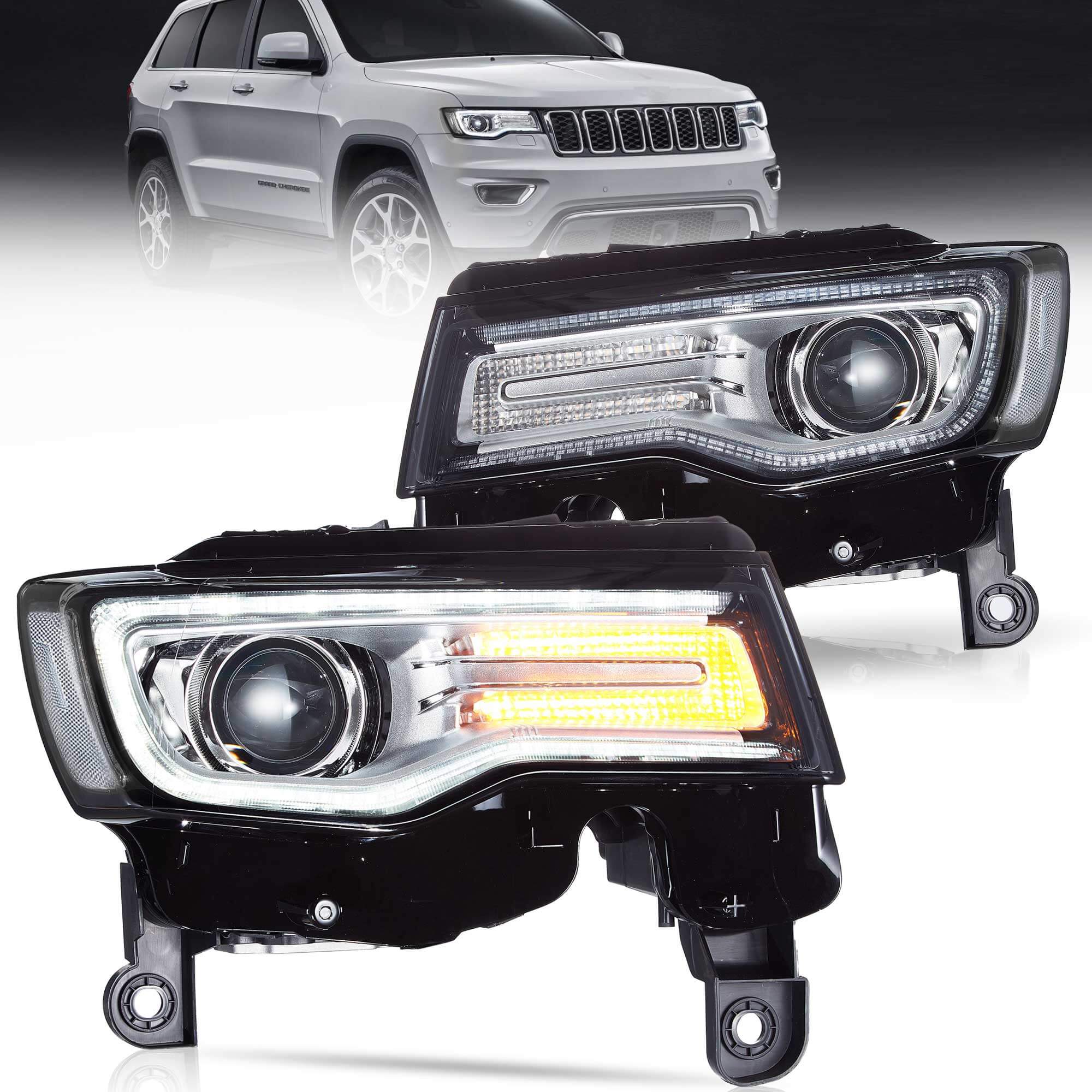 14-22 Jeep Grand Cherokee (WK2) Vland Headlights Full LED With Startup Animation/ Blue DRL - Image 17