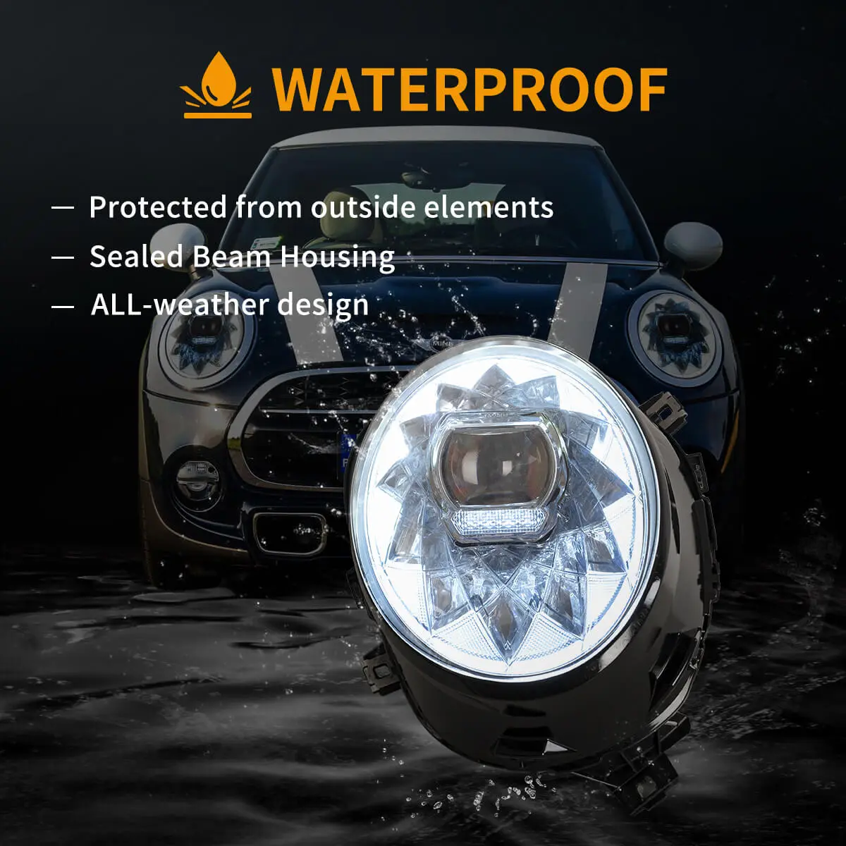14-22 Mini Cooper (F55 F56 F57) Vland LED Dual Beam Projector Headlights [E-mark] - Image 8