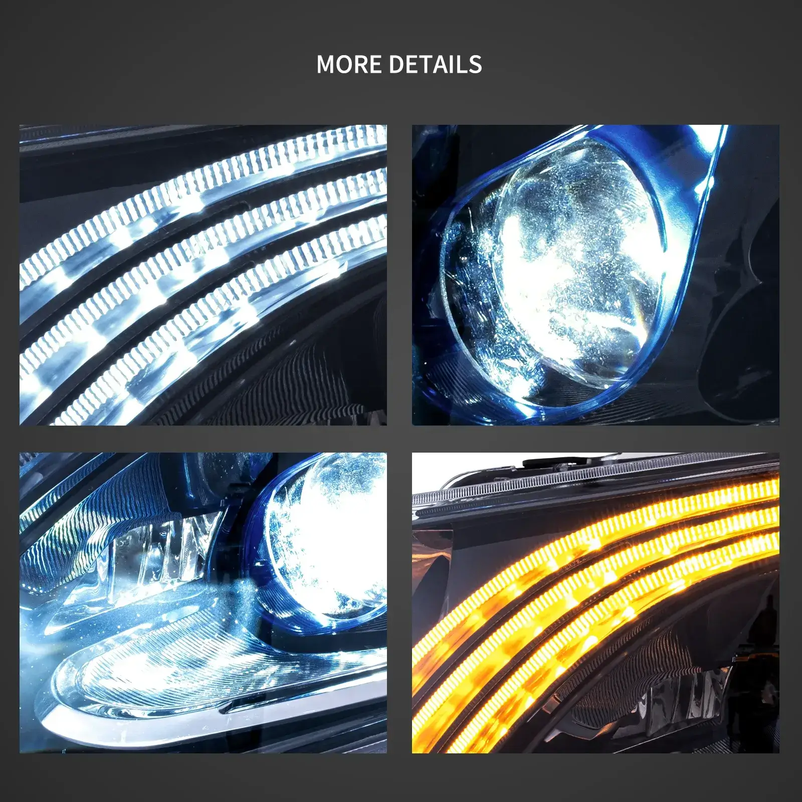 16-23 Mercedes Benz Metris / Vito 3th Gen (W447) Vland LED Matrix Headlights Black [E-mark] - Image 7