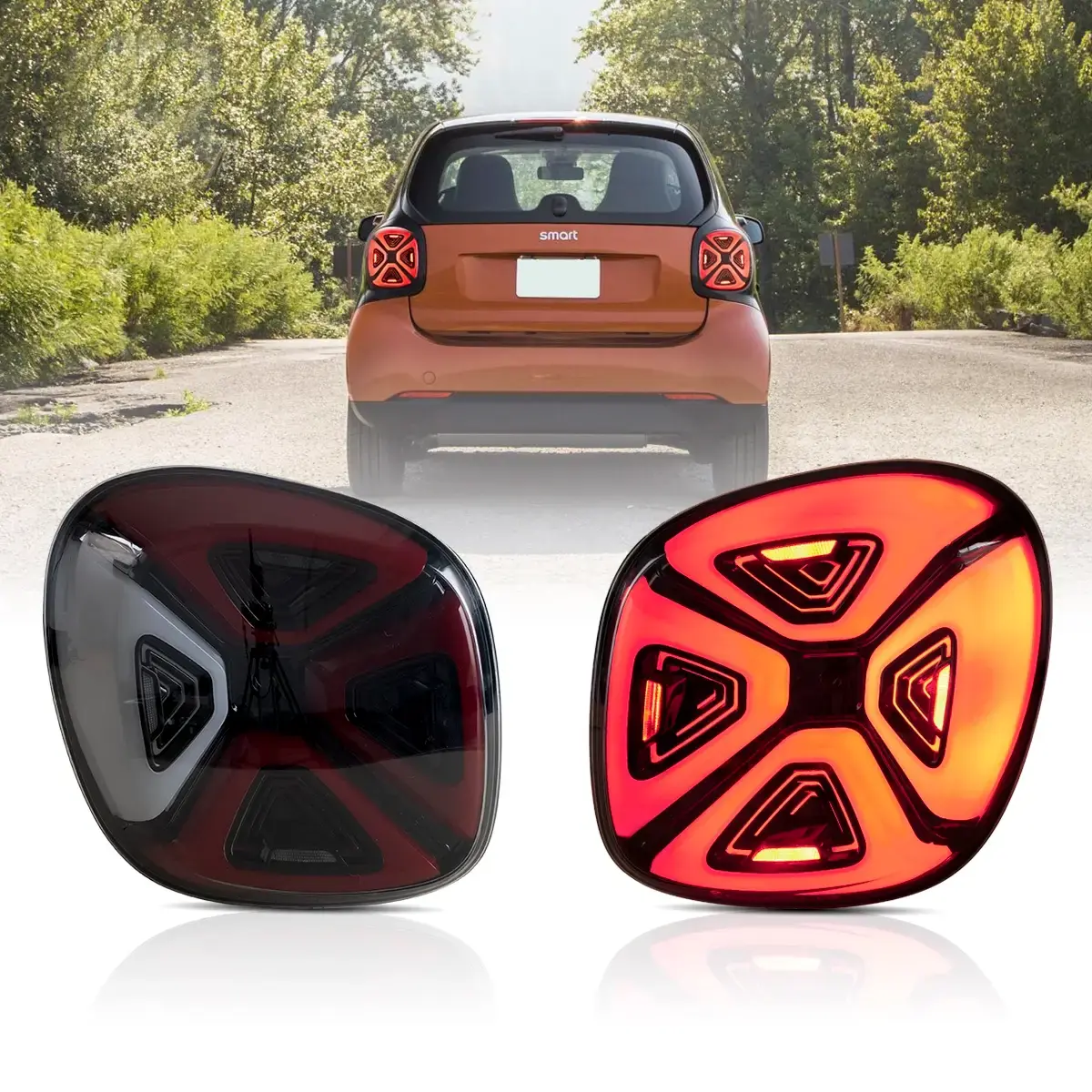 15-19 Benz Smart 453 Fortwo / Forfour Vland LED Tail Lights With Dynamic Welcome Lighting [E-mark] - Image 3