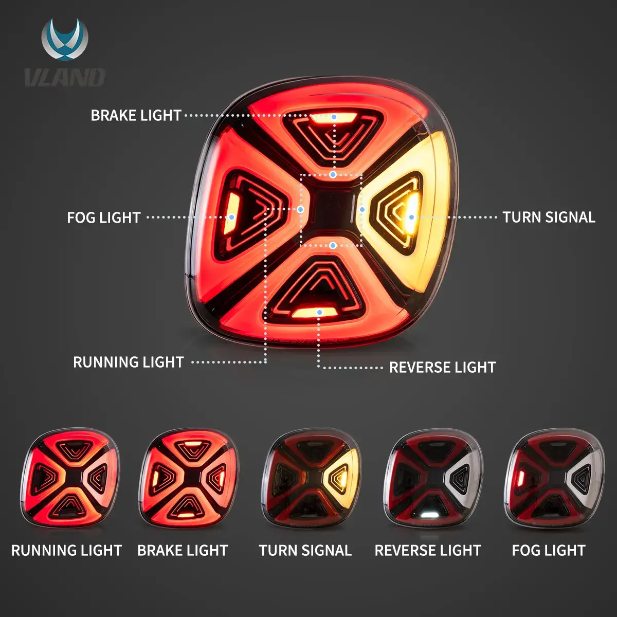 15-19 Benz Smart 453 Fortwo / Forfour Vland LED Tail Lights With Dynamic Welcome Lighting [E-mark] - Image 4