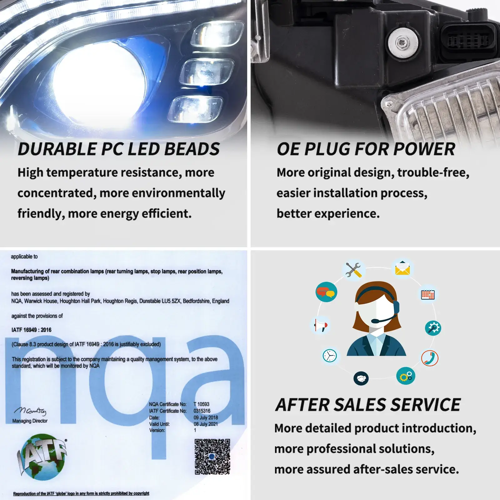 15-21 Mercedes-Benz C-Class W205 Vland LED Matrix Headlight Black [E-mark] - Image 11