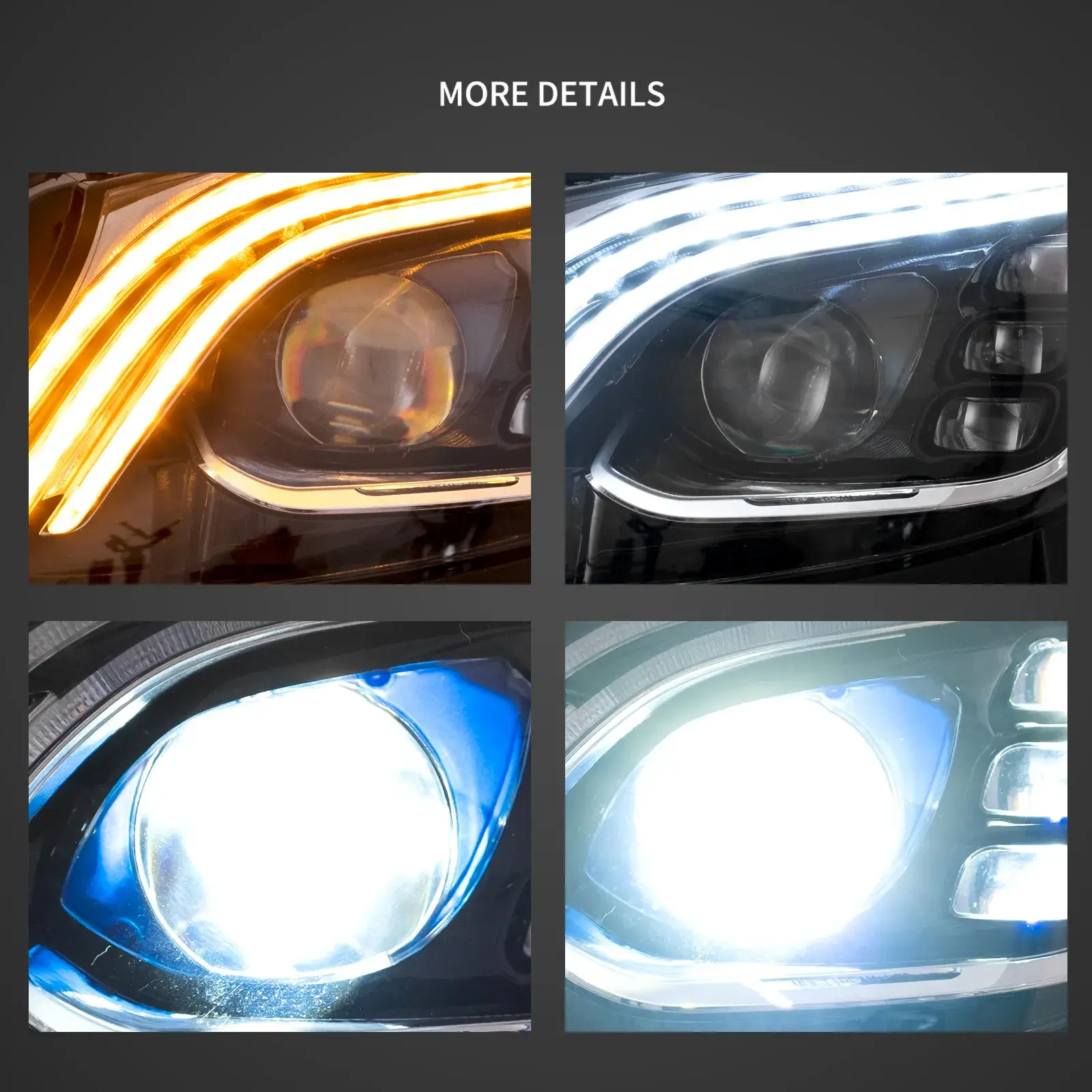 15-21 Mercedes-Benz C-Class W205 Vland LED Matrix Headlight Black [E-mark] - Image 9