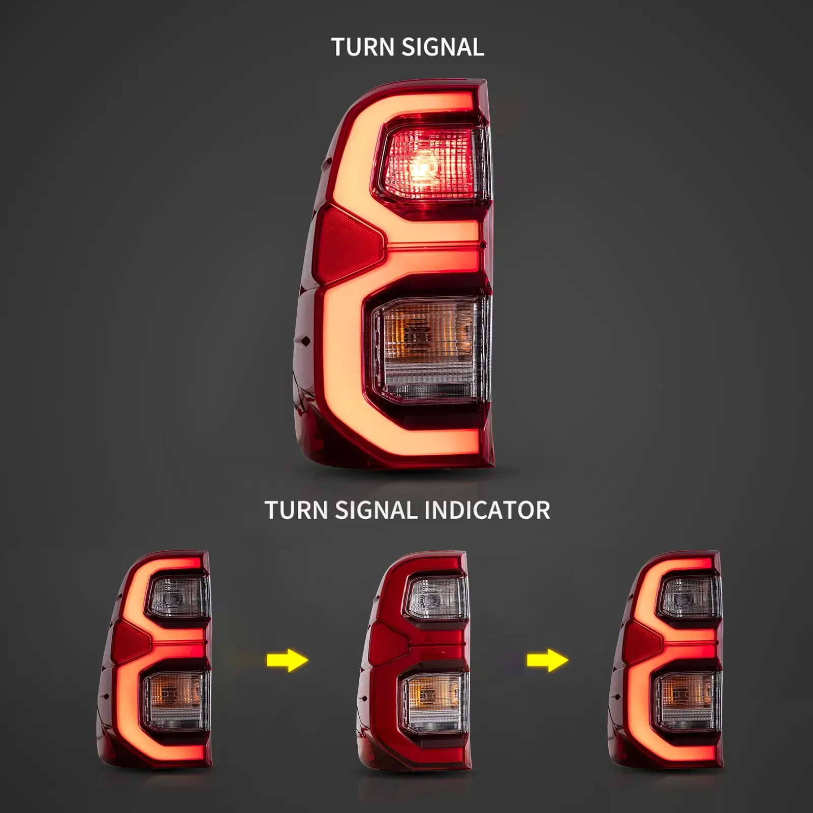 15-22 Toyota Hilux Vland LED Tail Lights With Dynamic Welcome Lighting - Image 2