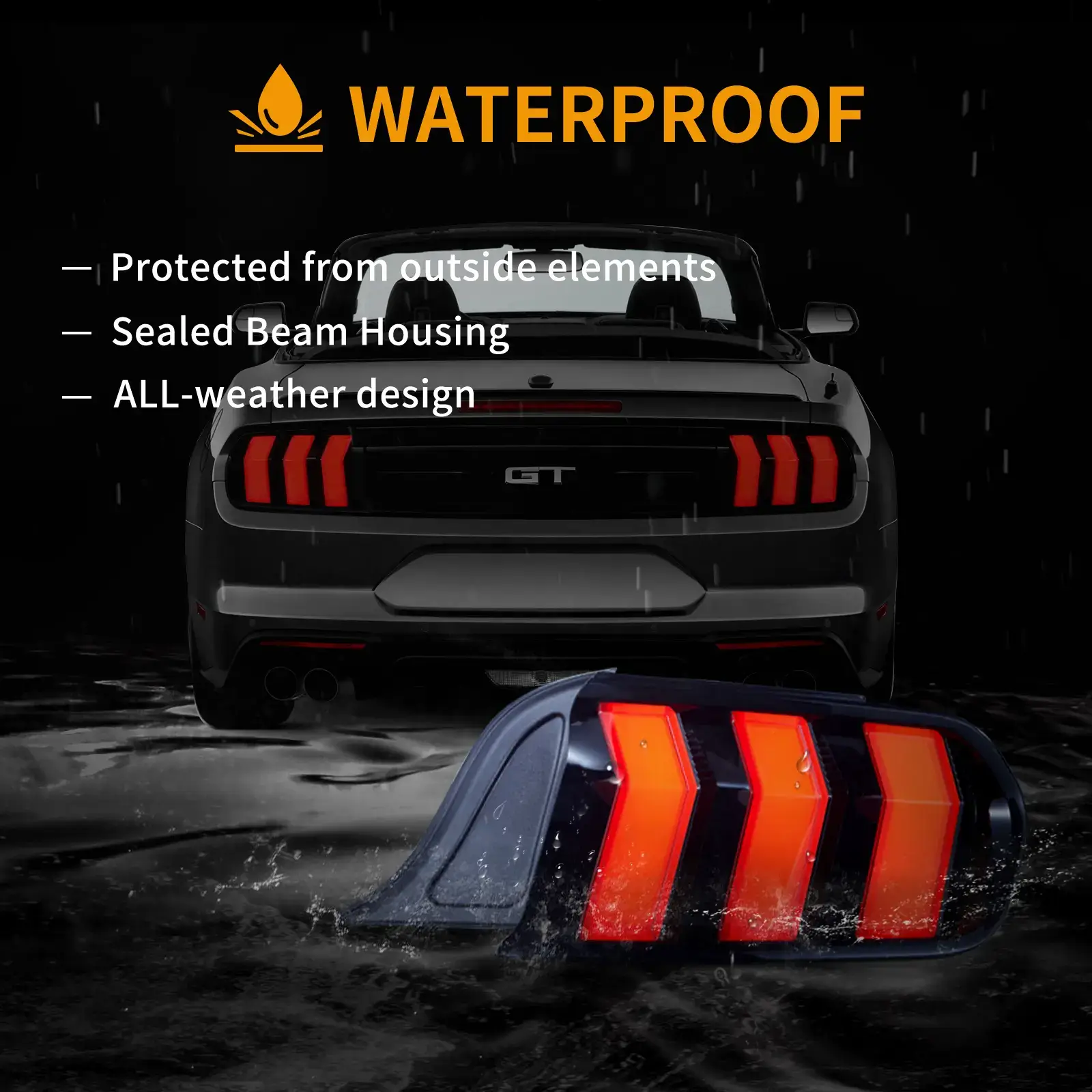 15-23 Ford Mustang 6th Gen (S550) Vland LED Upgrade Tail Lights W/5 Modes Turn Signals - Image 7
