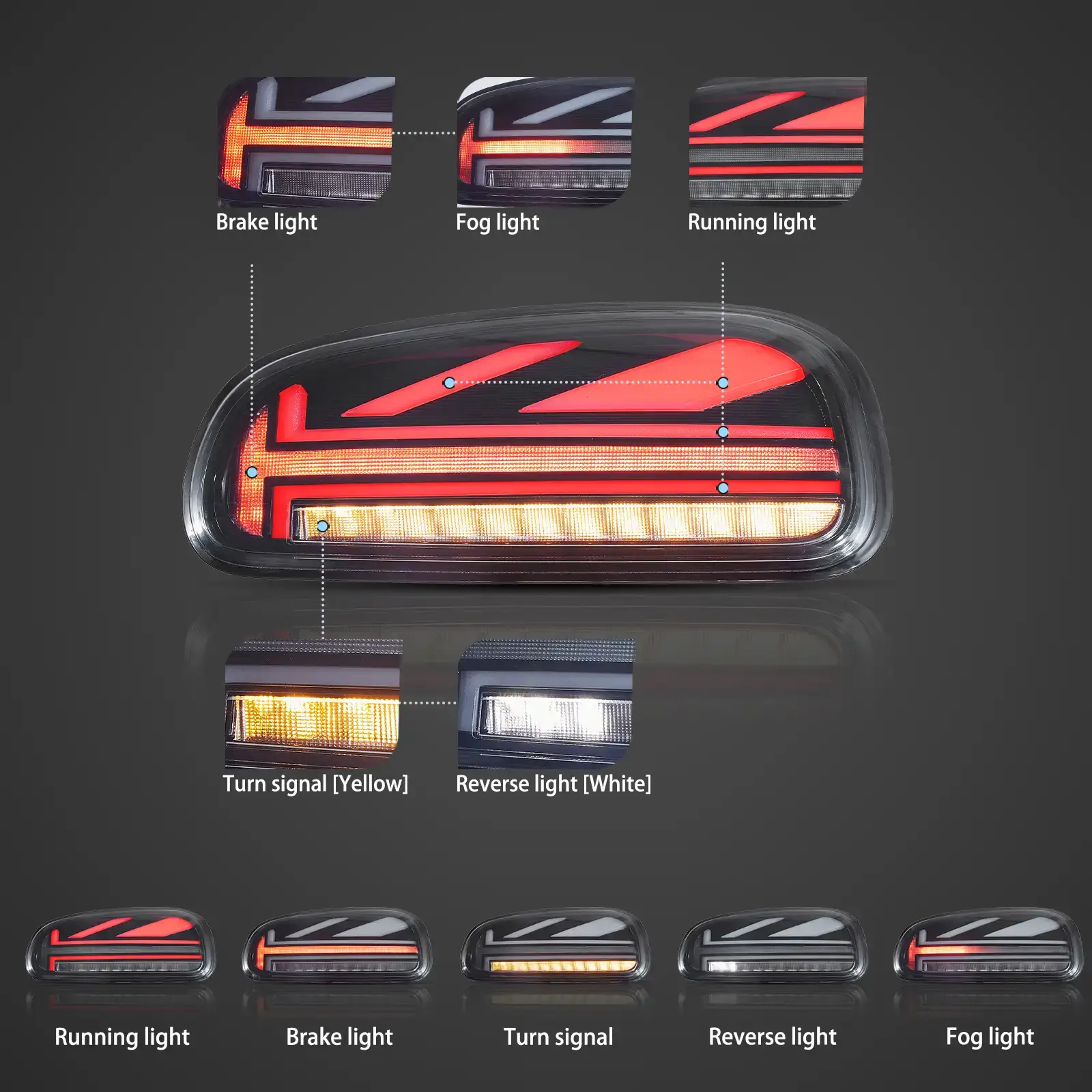 15-23 Mini Cooper Clubman F54 LCL F54 F54N Vland Tail lights With Full LED Upgraded Dynamic Welcome Lighting [E-mark] - Image 3