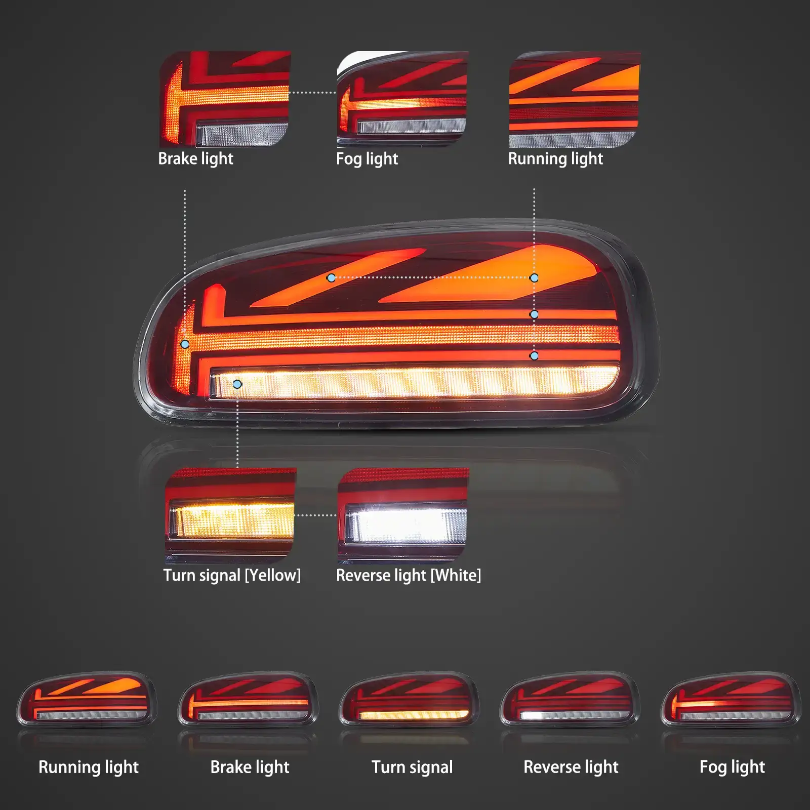 15-23 Mini Cooper Clubman F54 LCL F54 F54N Vland Tail lights With Full LED Upgraded Dynamic Welcome Lighting [E-mark] - Image 6