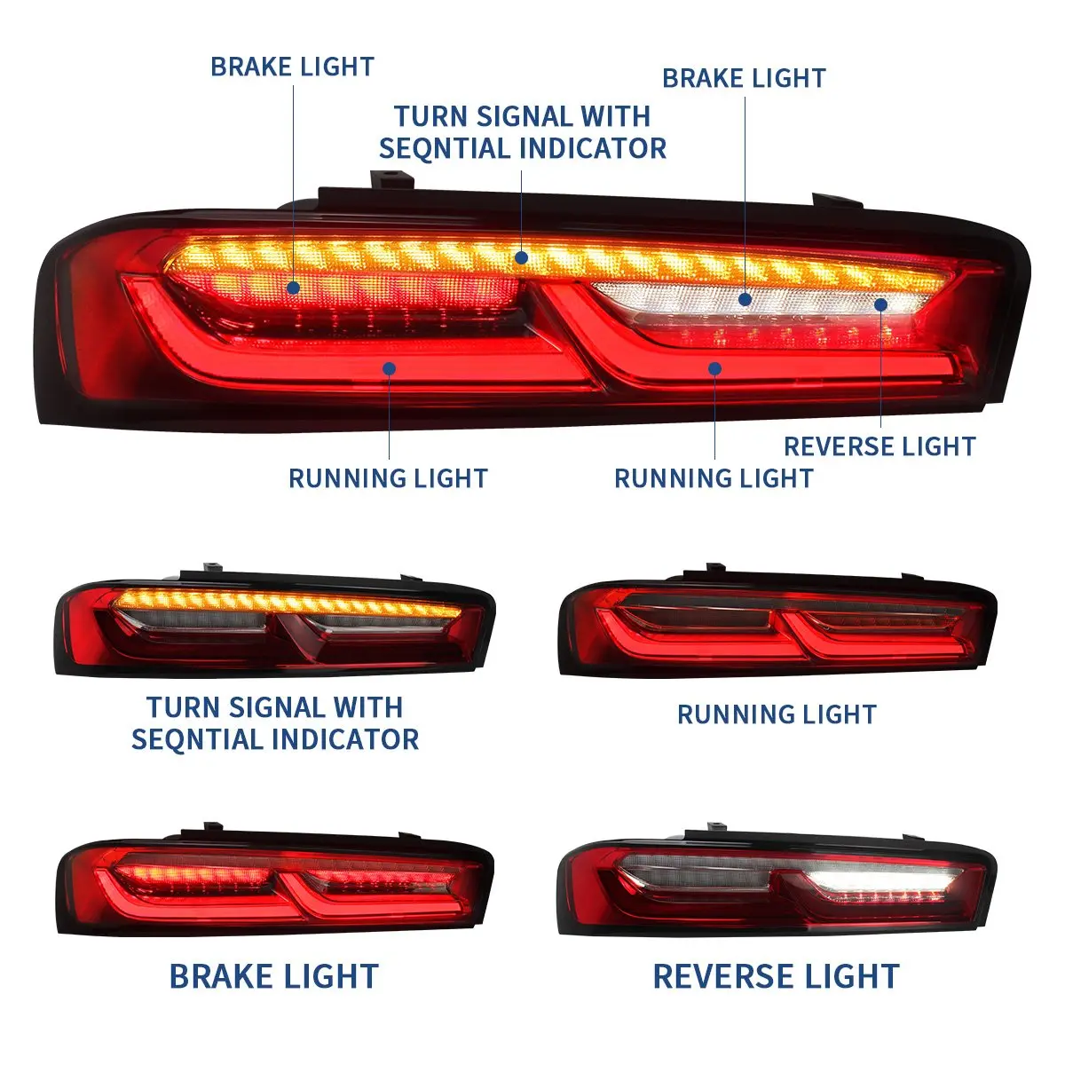 16-18 Chevrolet Camaro Vland Full LED Tail Lights (Fit For European Models) - Image 3
