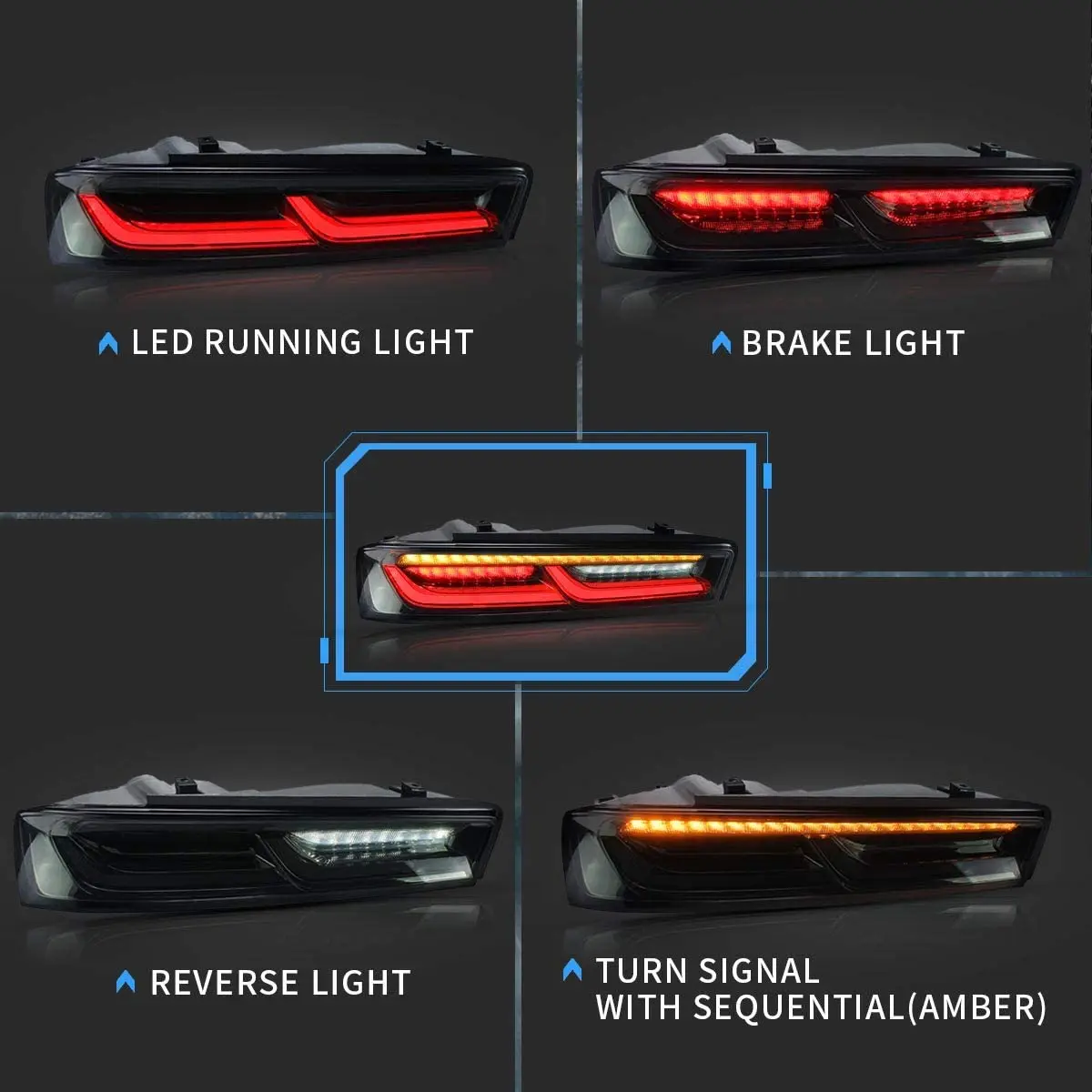 16-18 Chevrolet Camaro Vland Full LED Tail Lights (Fit For European Models) - Image 8