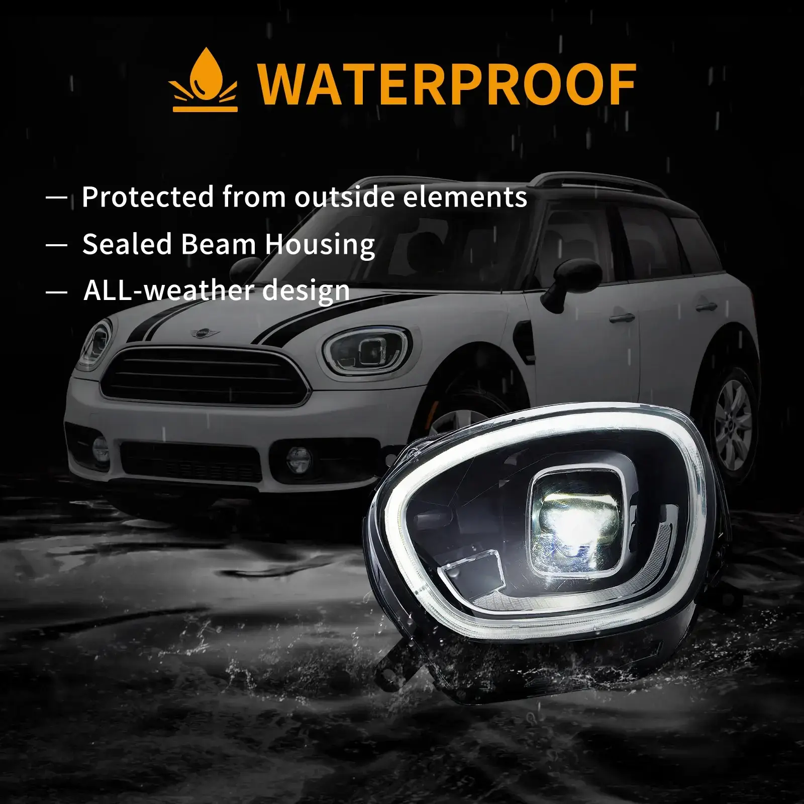 17-20 Mini Countryman F60 Vland Full LED Dual Beam Projector Headlights [E-mark] - Image 8