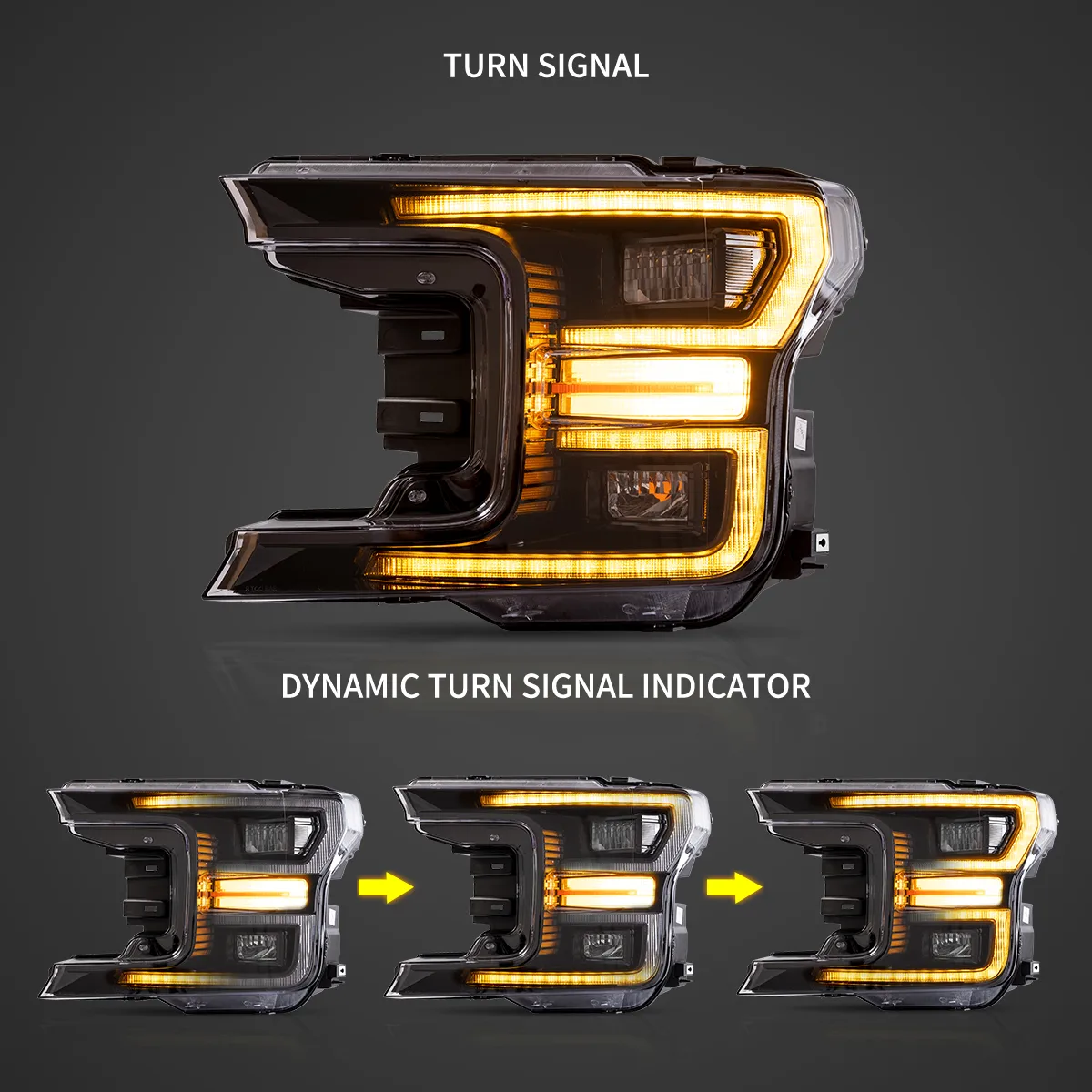 18-20 Ford F150 13th Gen Vland LED Dual Beam Projector HeadLights With Start Up Animation - Image 5