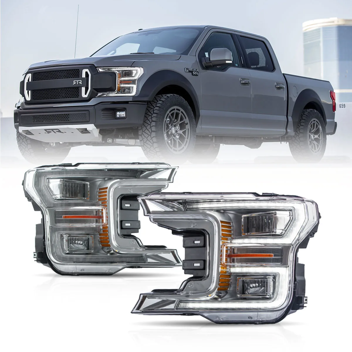 18-20 Ford F150 13th Gen Vland LED Dual Beam Projector HeadLights With Start Up Animation - Image 6