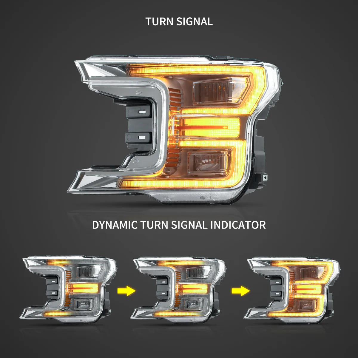 18-20 Ford F150 13th Gen Vland LED Dual Beam Projector HeadLights With Start Up Animation - Image 9