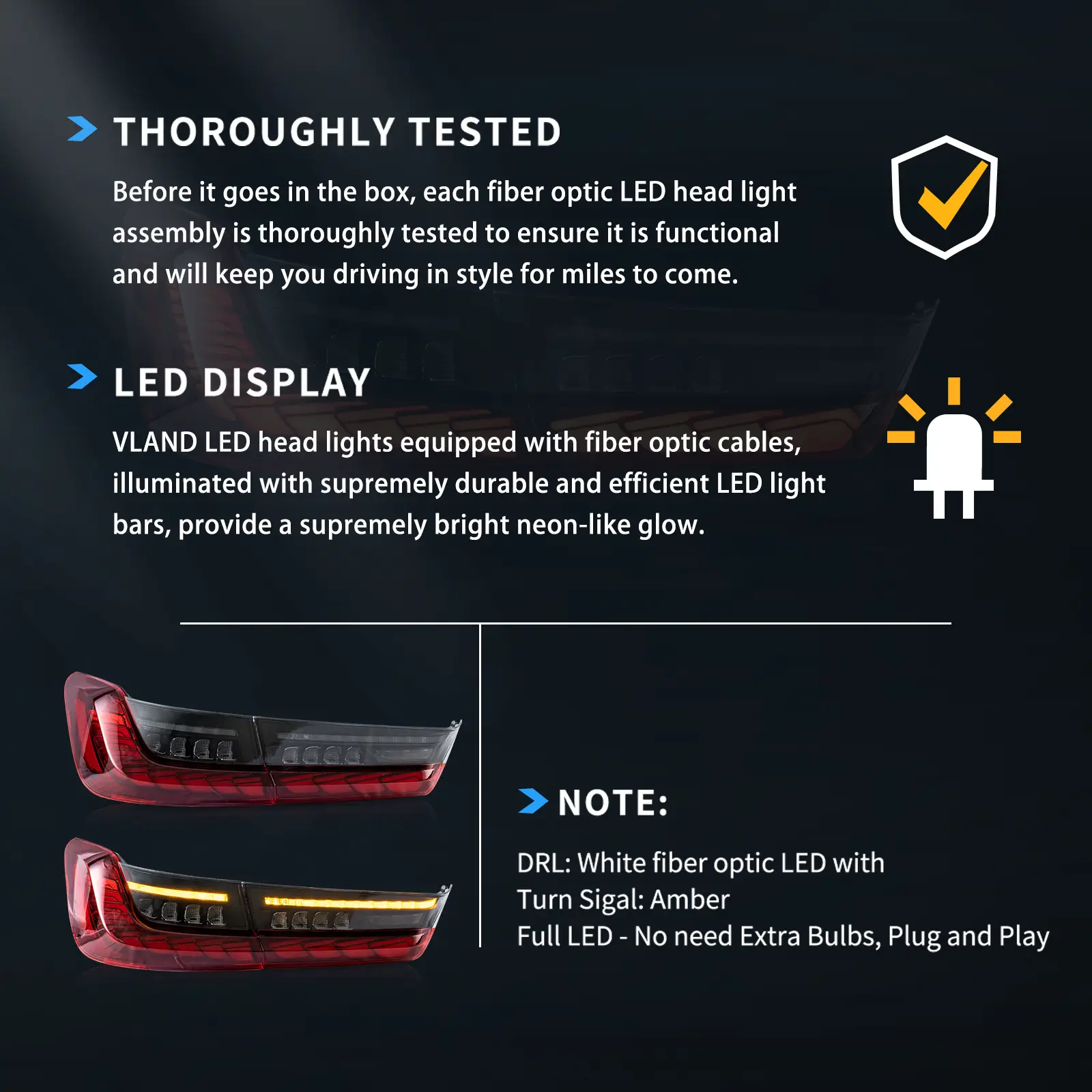 18-24 BMW 3 Series 7th Gen G20/G28/G80 Vland OLED Tail Lights With Sequential Turn Signal [E-mark] - Image 12