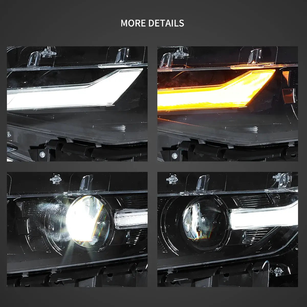 19-24 Chevrolet Chevy Camaro Vland Full LED Dual Beam Projector Headlights - Image 6